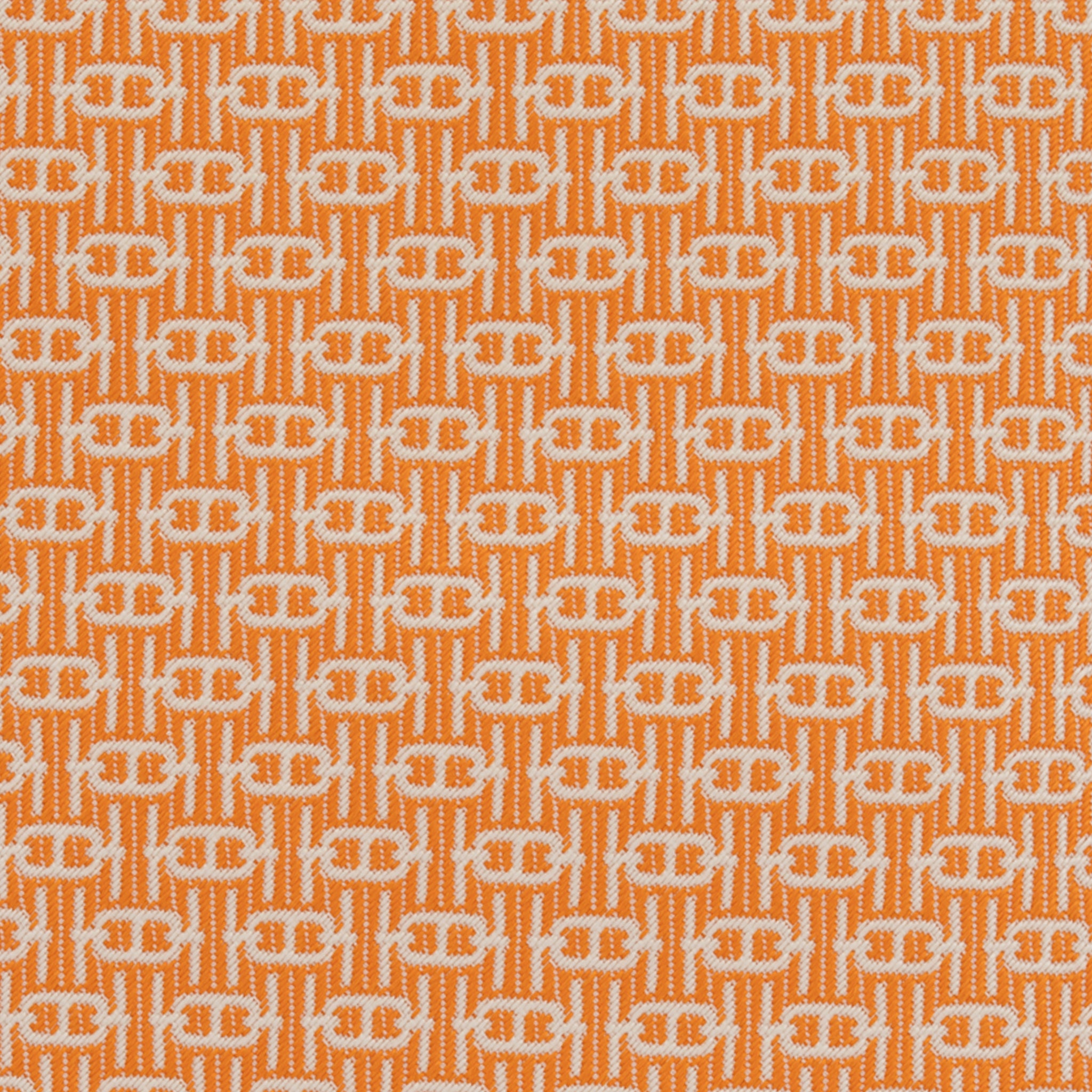 Hermes Mens Orange & Blanc Silk Tie