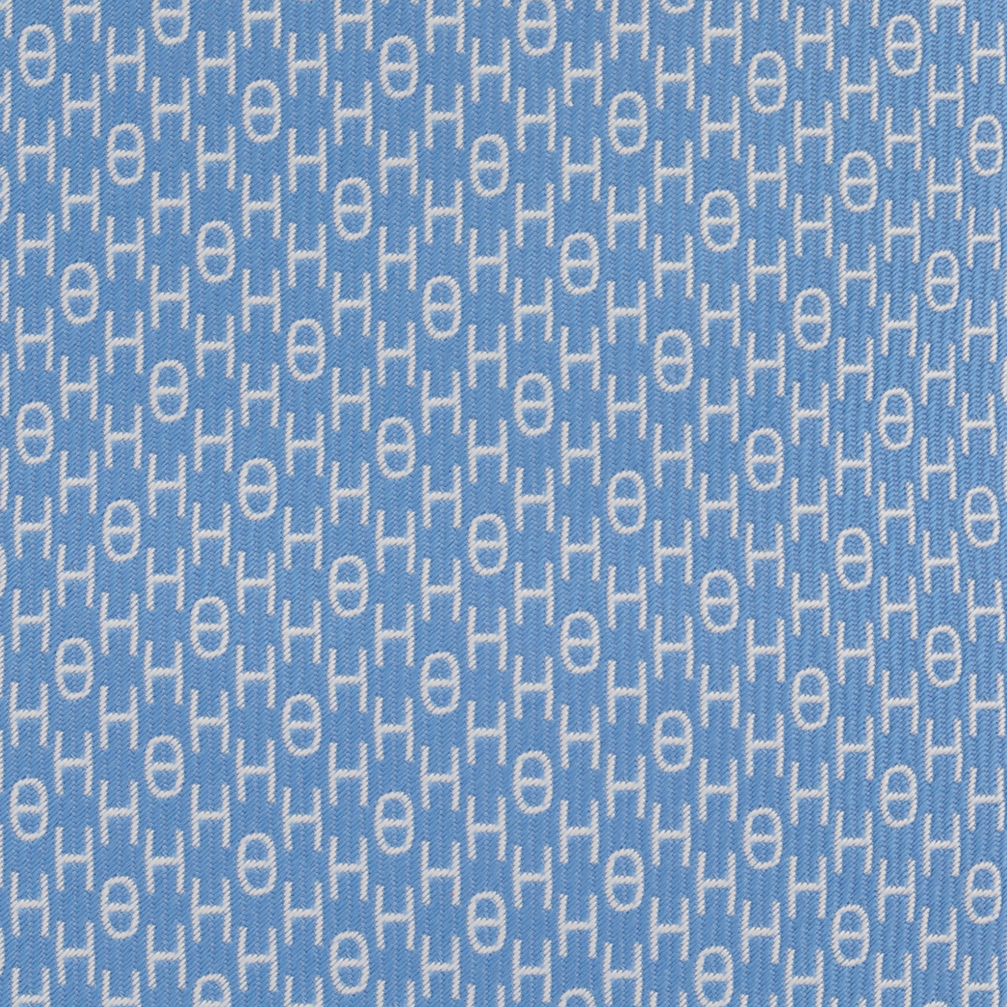 Hermes Mens Ciel & Blanc H Motif Silk Tie