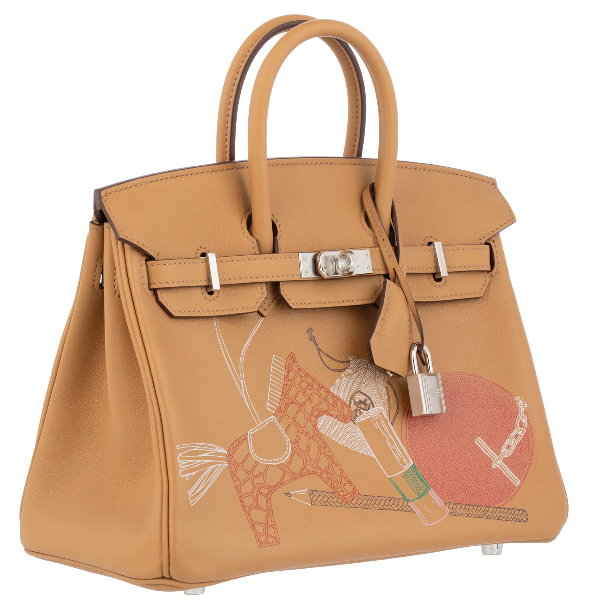 Hermes Birkin 25cm "In and Out" Biscuit Swift Leather Palladium Hardware