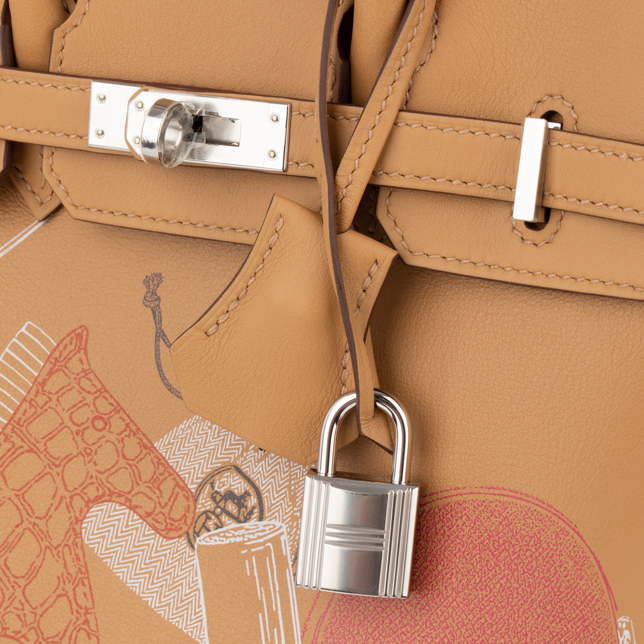 Hermes Birkin 25cm "In and Out" Biscuit Swift Leather Palladium Hardware