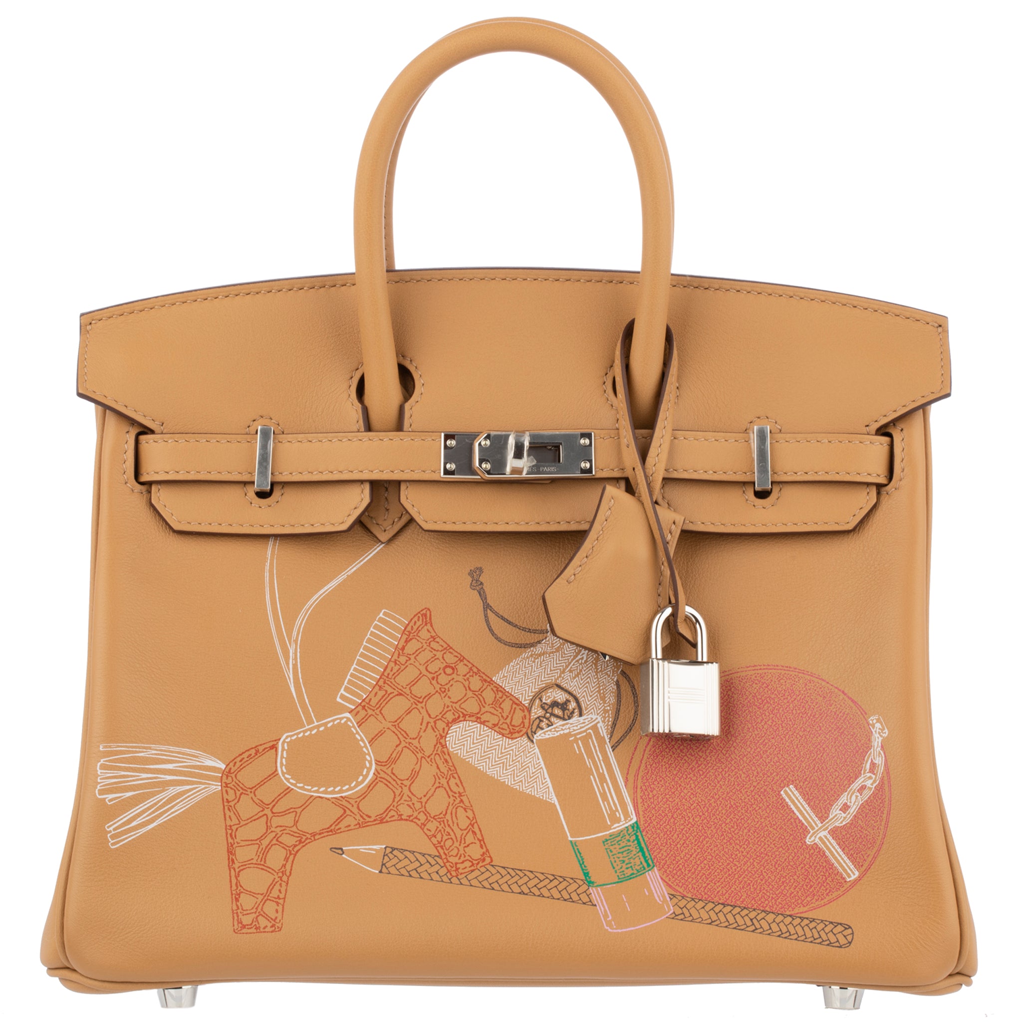 Hermes Birkin 25cm "In and Out" Biscuit Swift Leather Palladium Hardware