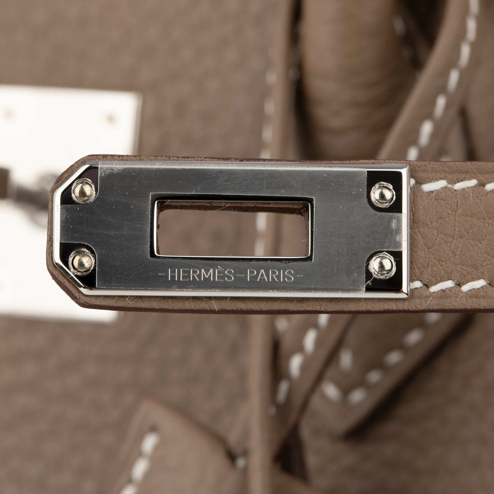 Hermes Birkin 25cm Etoupe Togo Leather Palladium Hardware