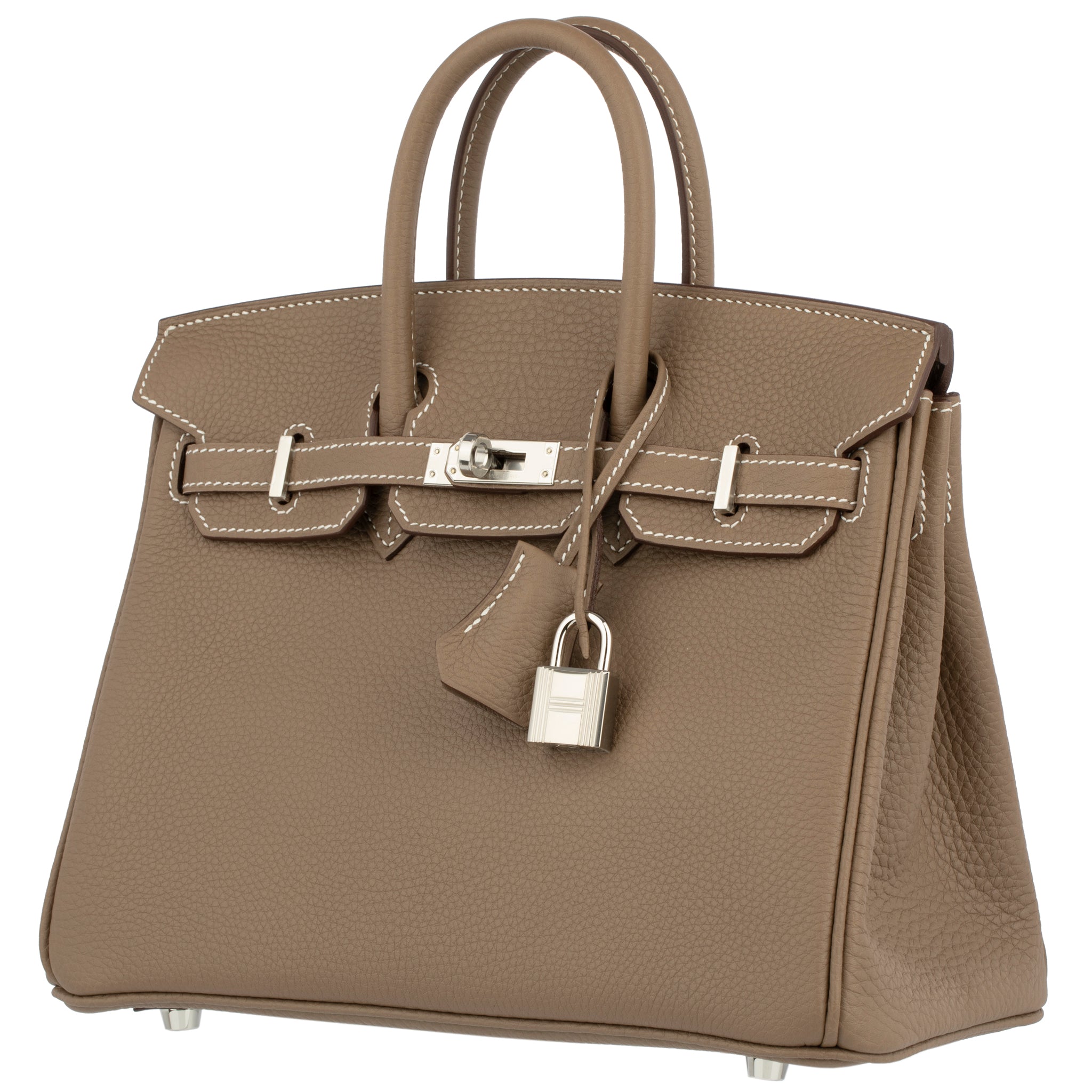 Hermes Birkin 25cm Etoupe Togo Leather Palladium Hardware