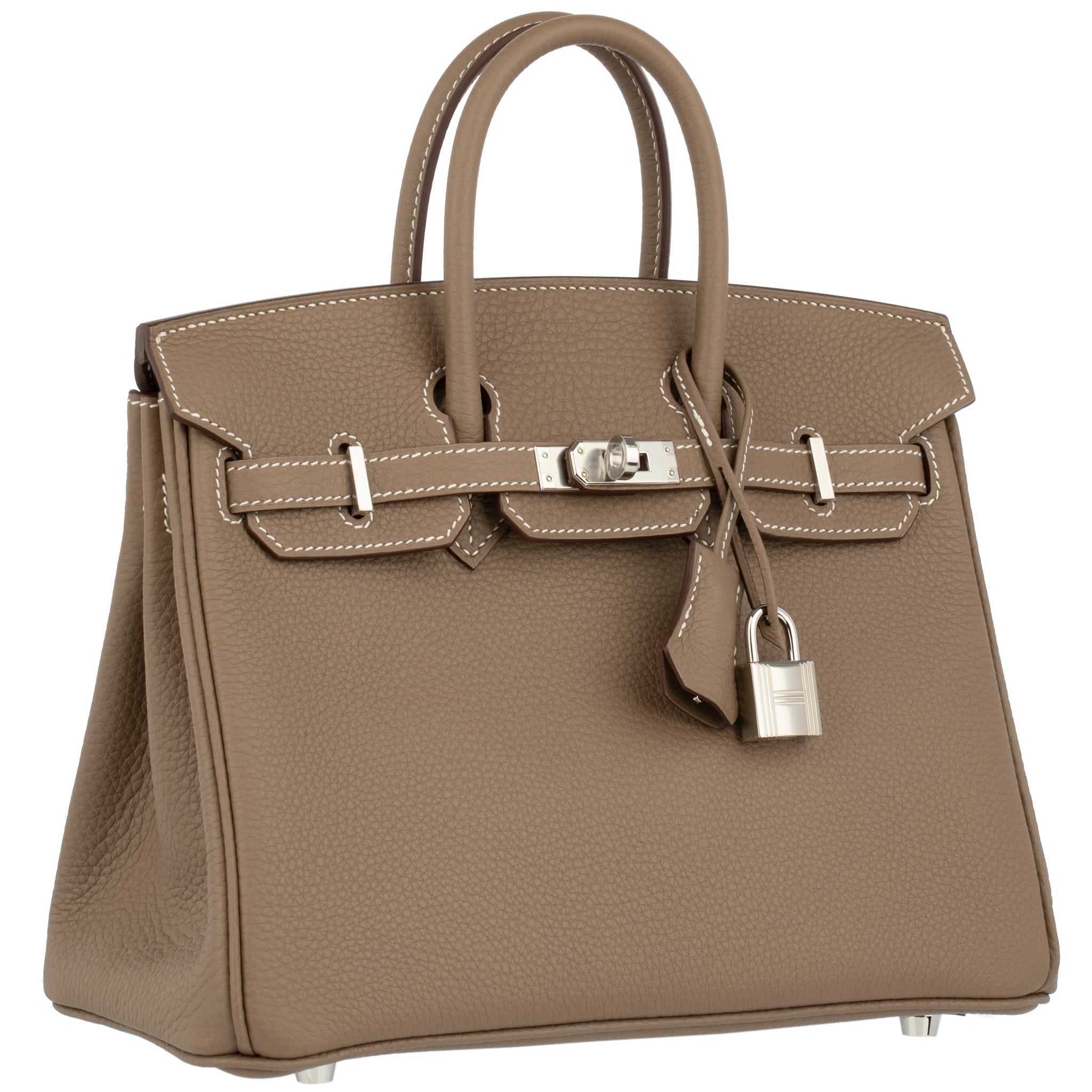 Hermes Birkin 25cm Etoupe Togo Leather Palladium Hardware