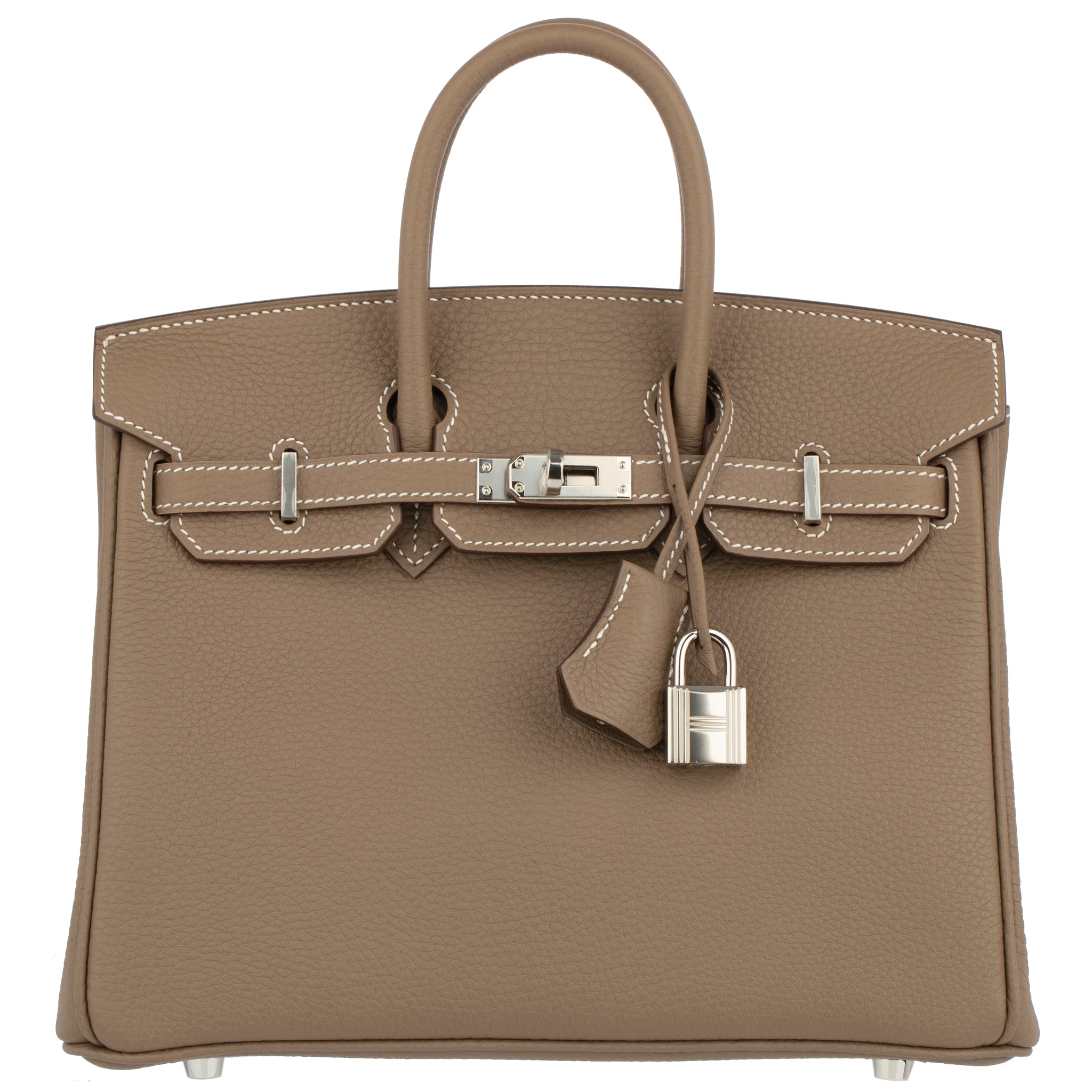 Hermes Birkin 25cm Etoupe Togo Leather Palladium Hardware