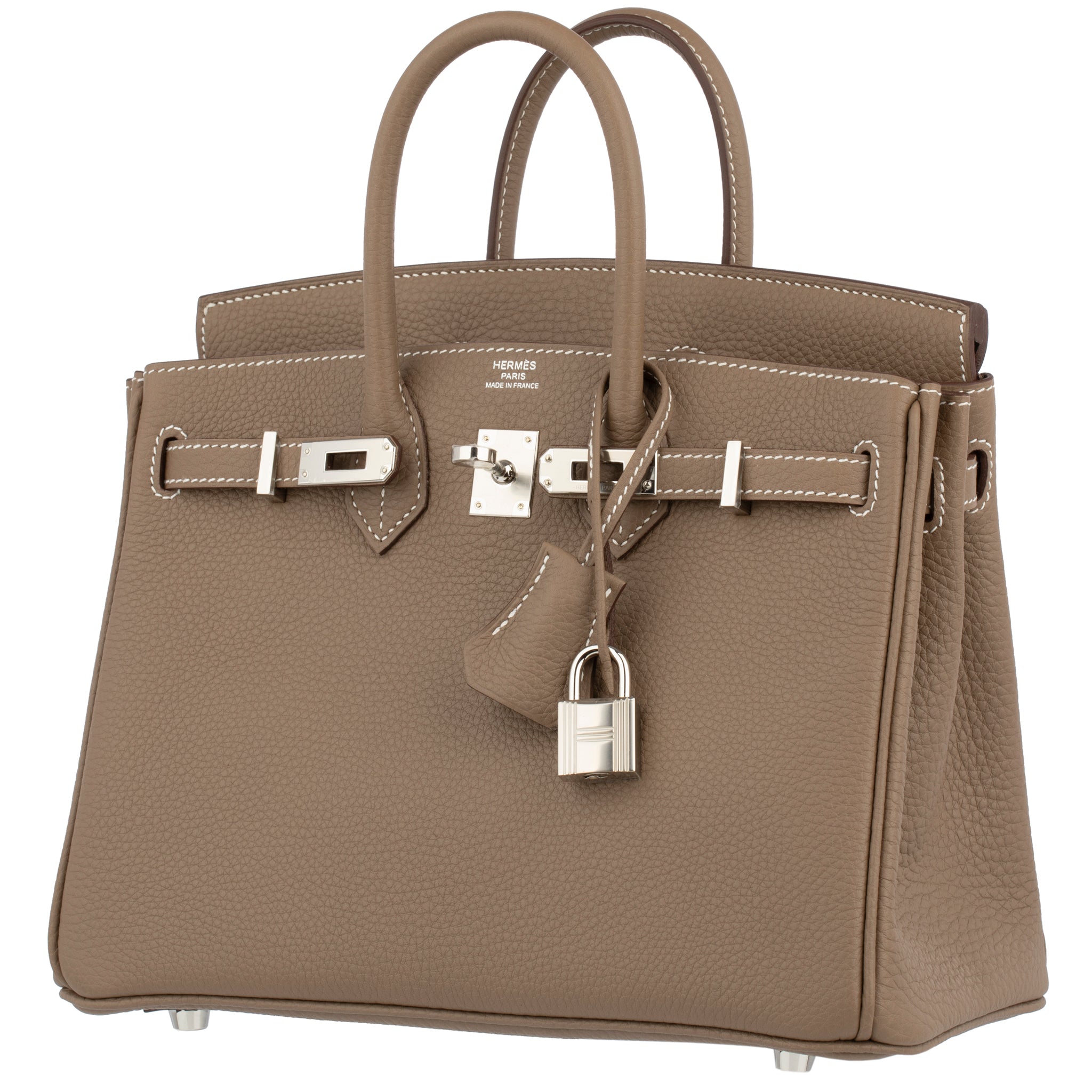 Hermes Birkin 25cm Etoupe Togo Leather Palladium Hardware