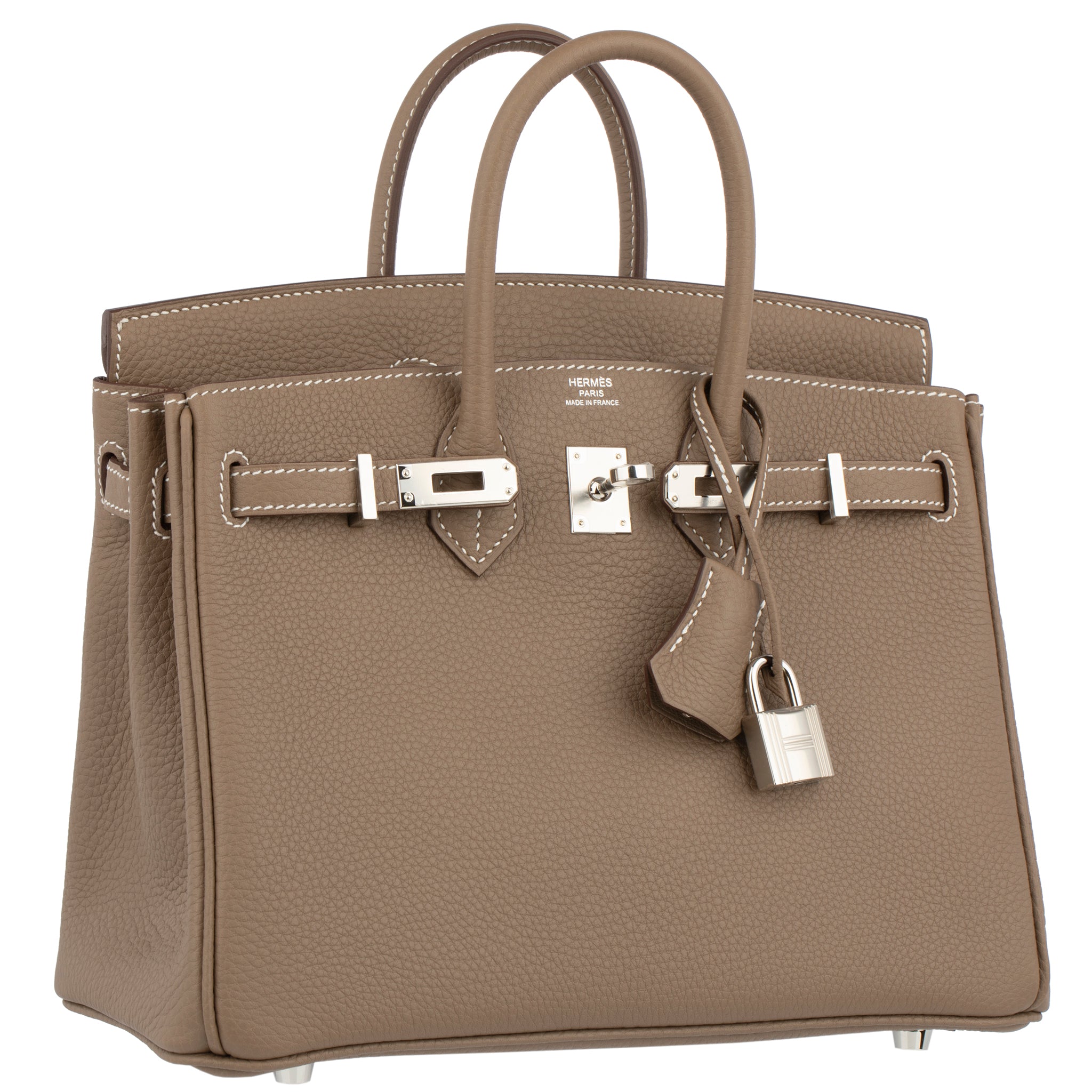Hermes Birkin 25cm Etoupe Togo Leather Palladium Hardware