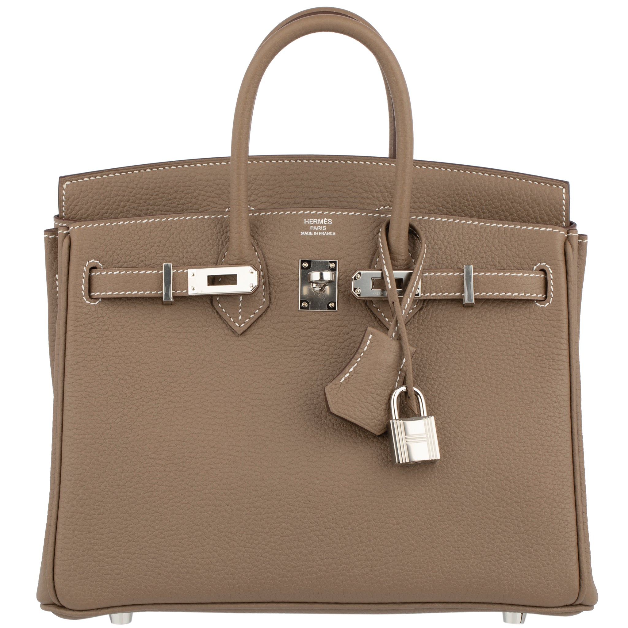 Hermes Birkin 25cm Etoupe Togo Leather Palladium Hardware
