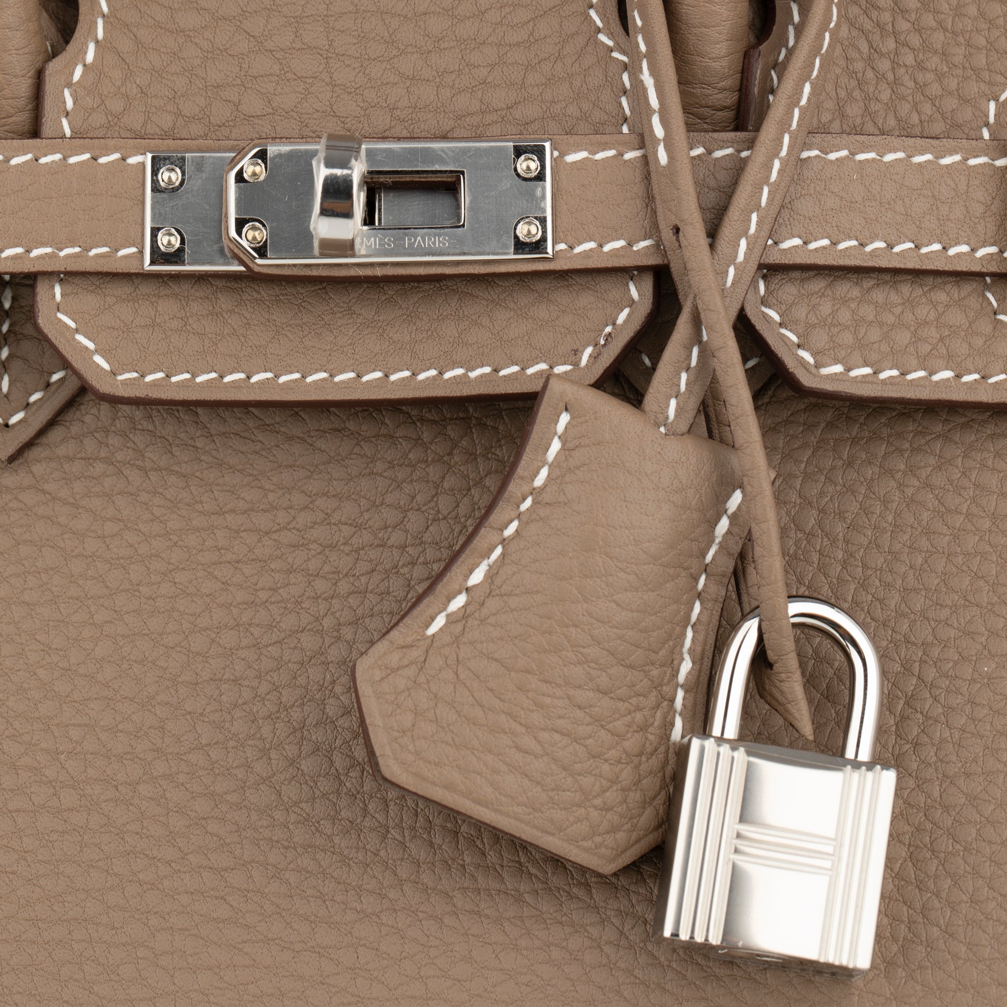 Hermes Birkin 25cm Etoupe Togo Leather Palladium Hardware