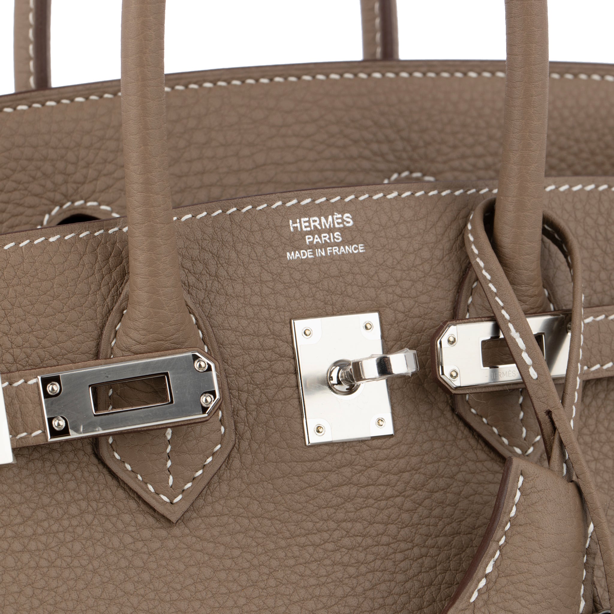 Hermes Birkin 25cm Etoupe Togo Leather Palladium Hardware