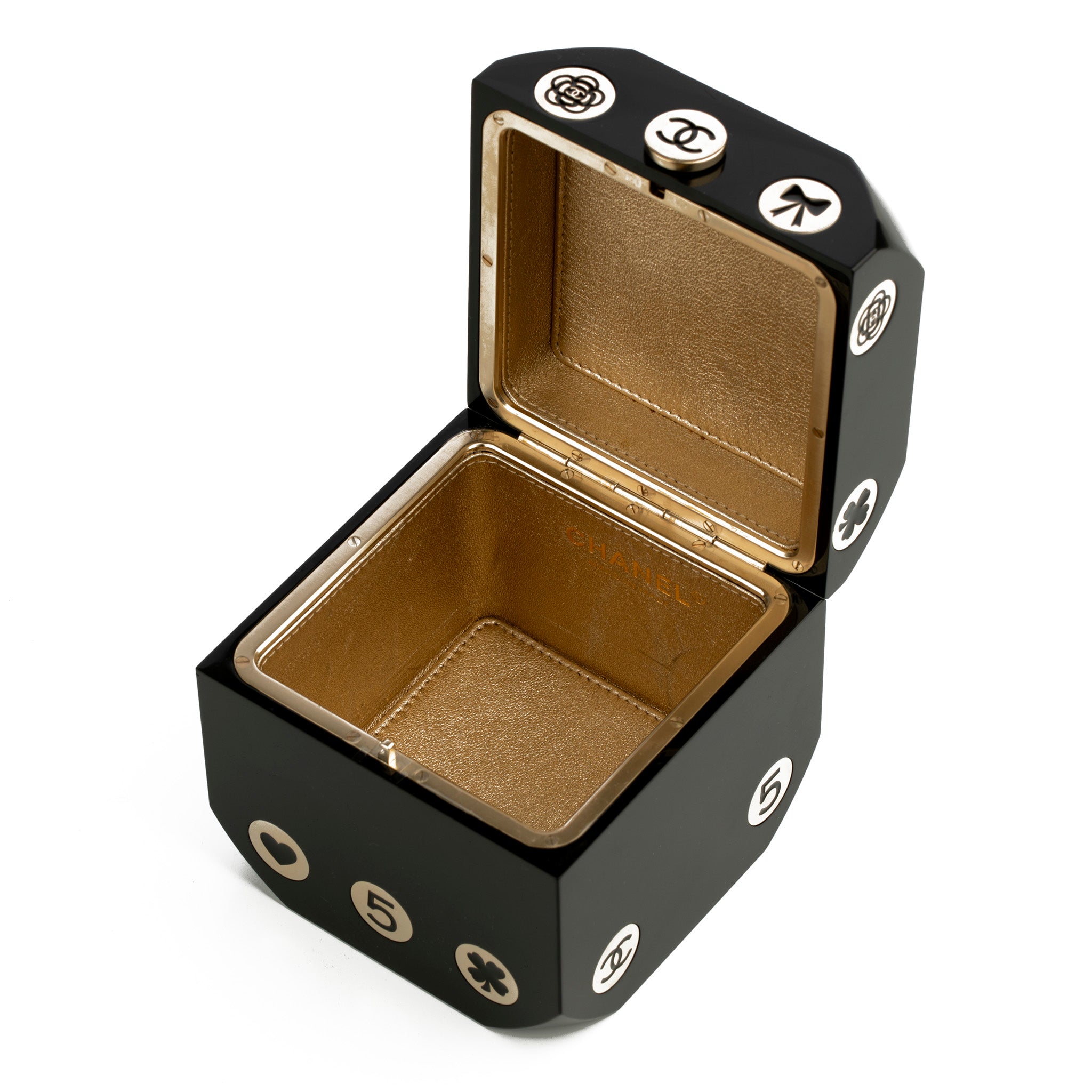 Chanel Minaudière Limited Edition Casino Dice Black Gold-Tone Hardware