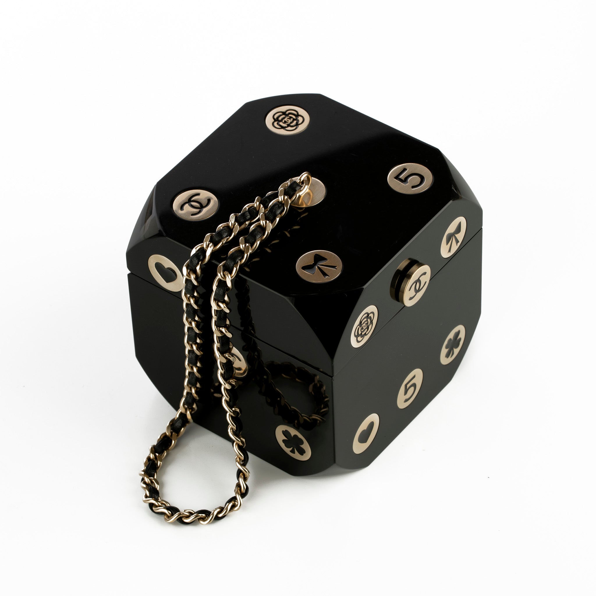 Chanel Minaudière Limited Edition Casino Dice Black Gold-Tone Hardware