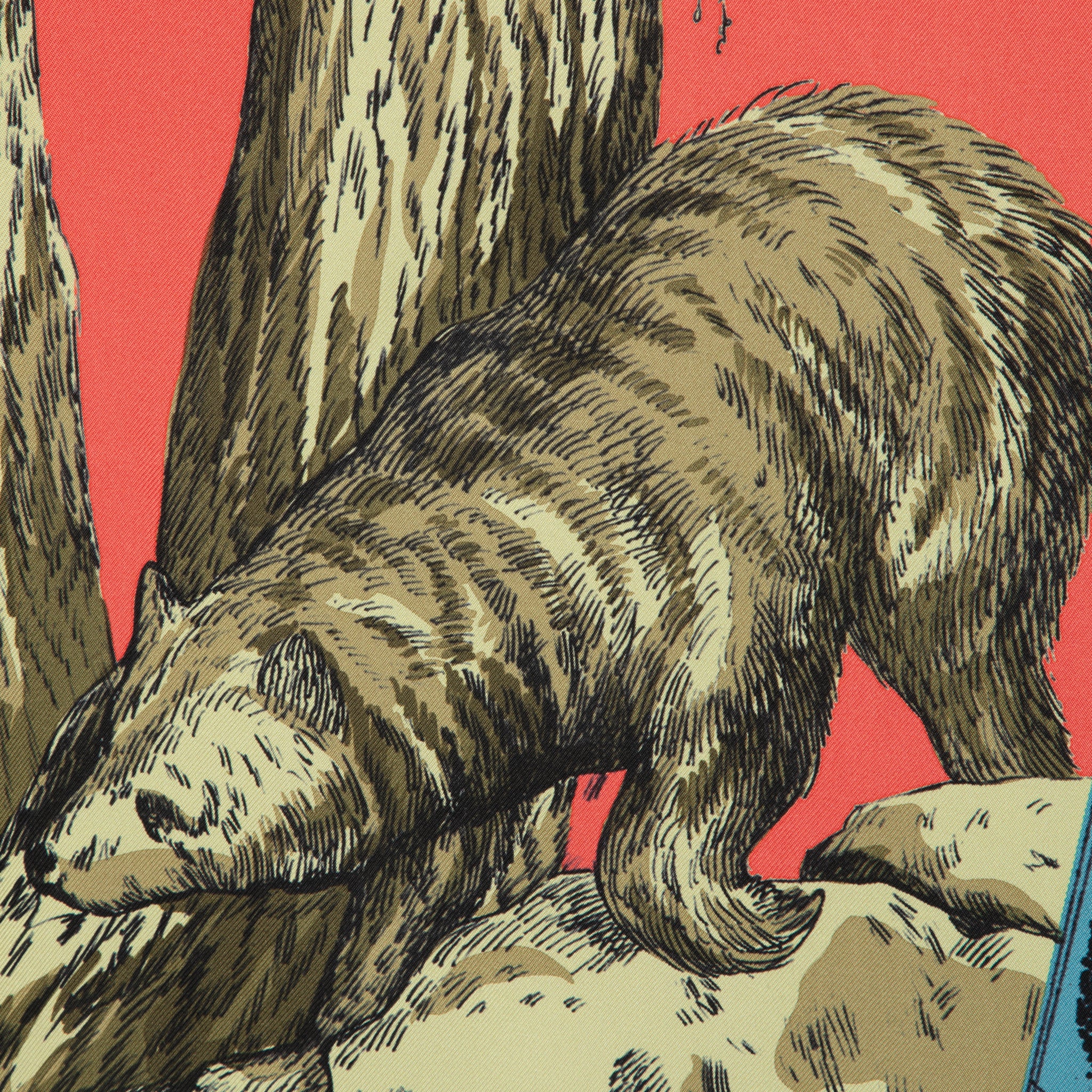 Christian Dior 90cm Around The World Blue Silk Scarf