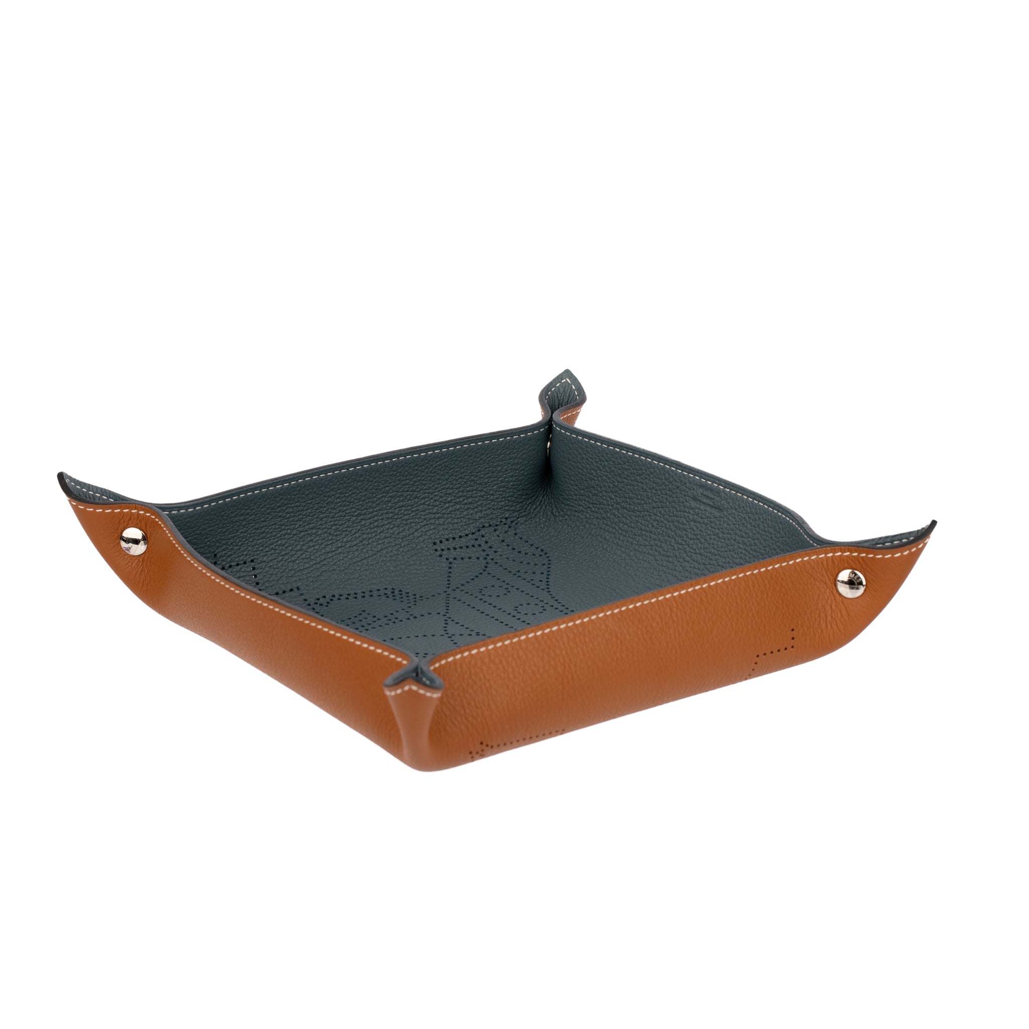 Hermes Mises Et Relances Quadridge Charge Tray Kraft & Bleu Regate