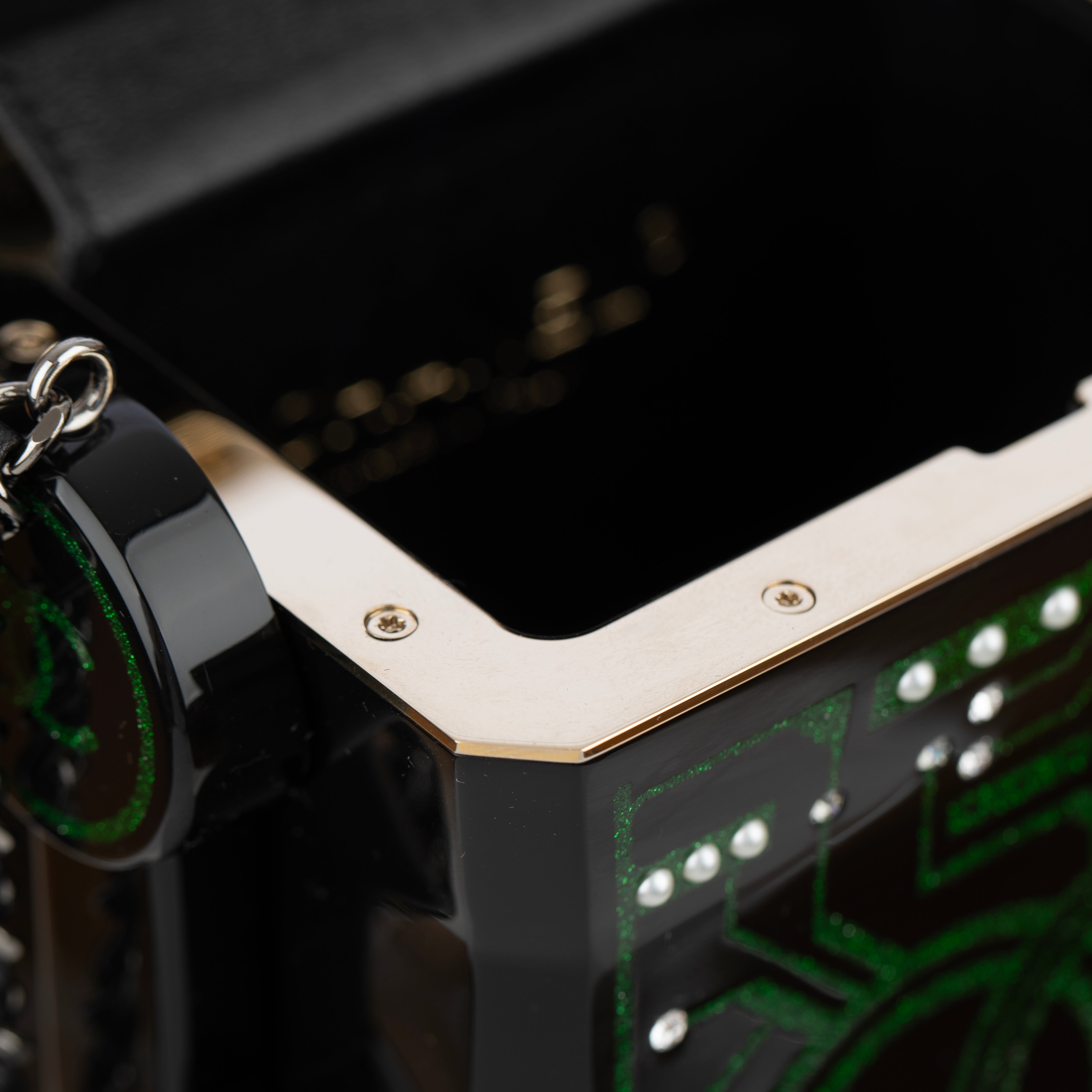 Chanel Minaudière Green Limited Edition Robot Silver-Tone Hardware