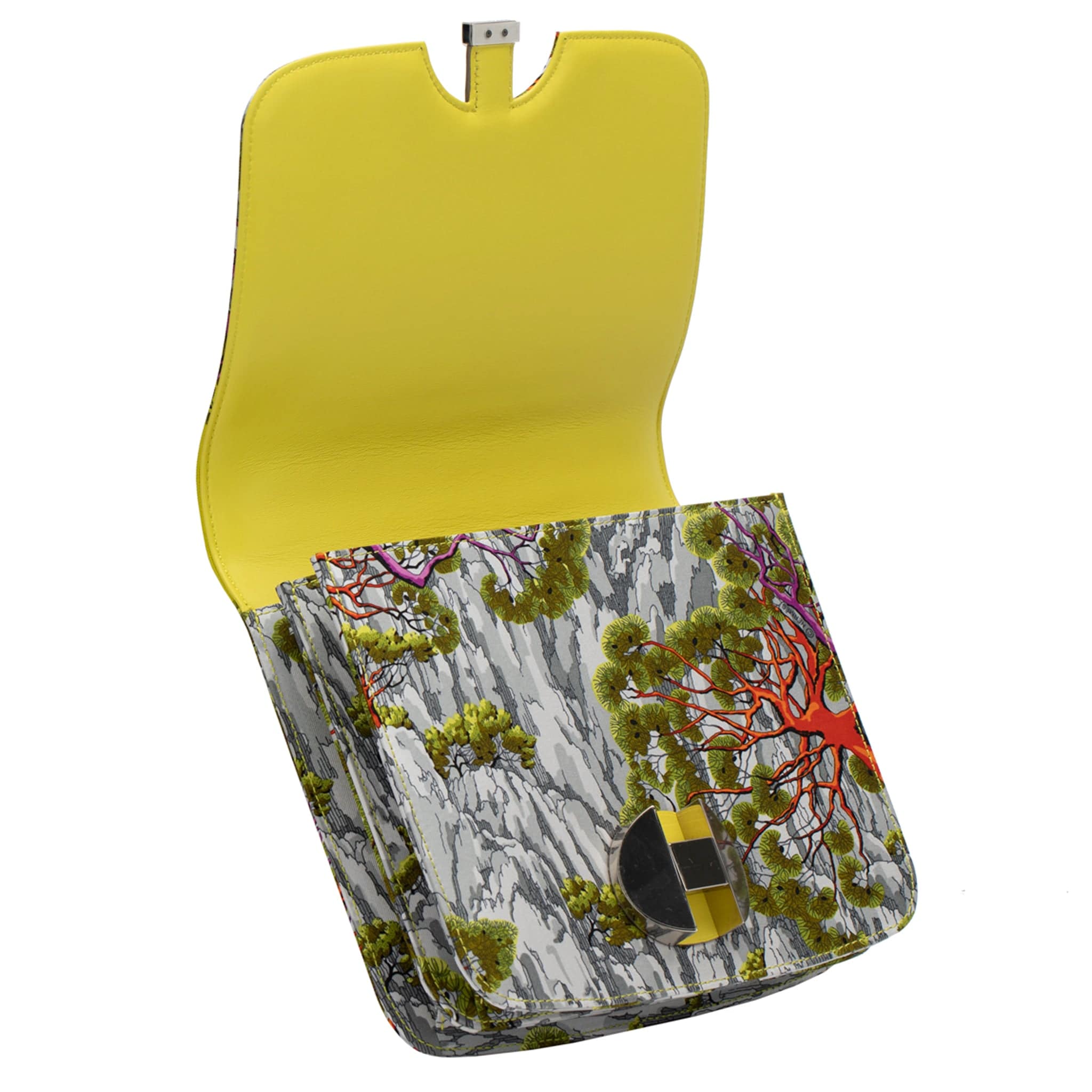 HERMES 2020 20CM LIMITED EDITION "SIESTE AU PARADIS" LIME SILK & SWIFT LEATHER PALLADIUM  HARDWARE - On Repeat