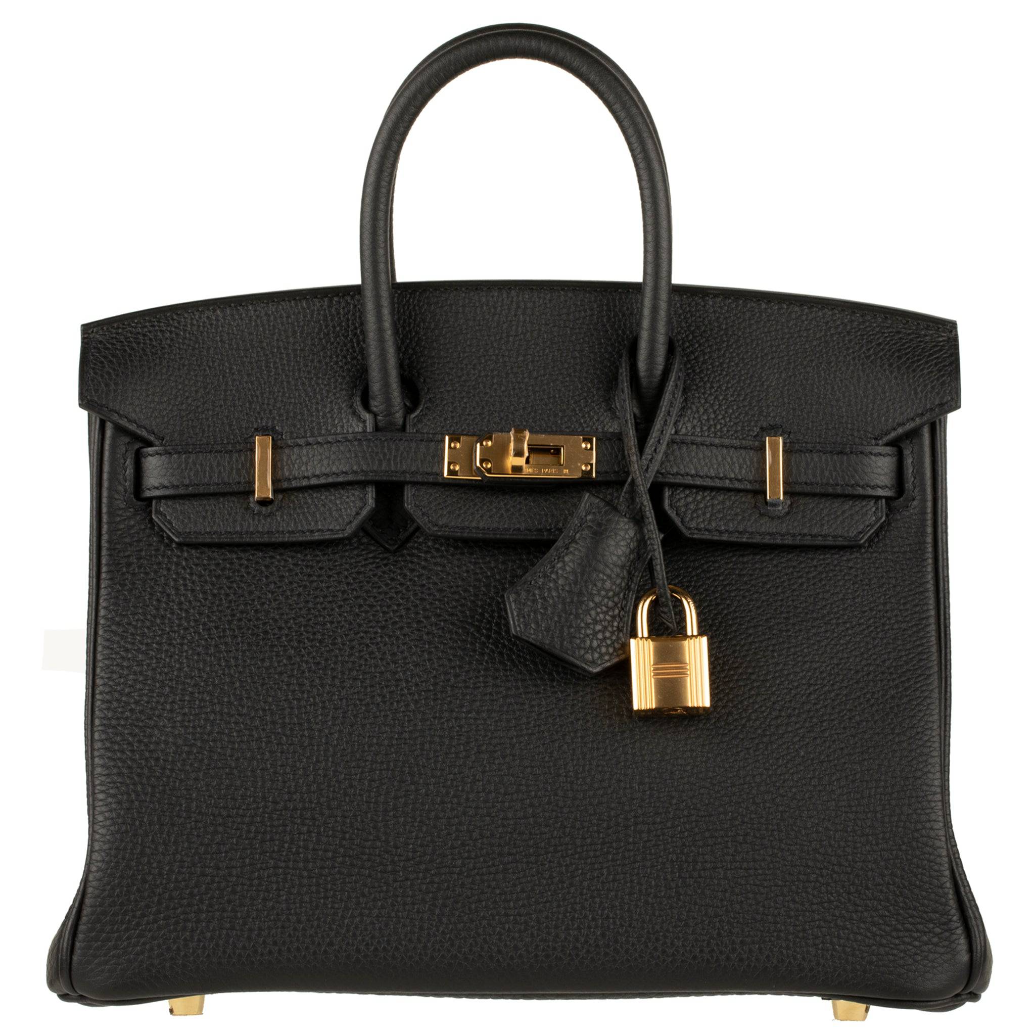 HERMES BIRKIN 25CM BLACK TOGO LEATHER GOLD HARDWARE - On Repeat