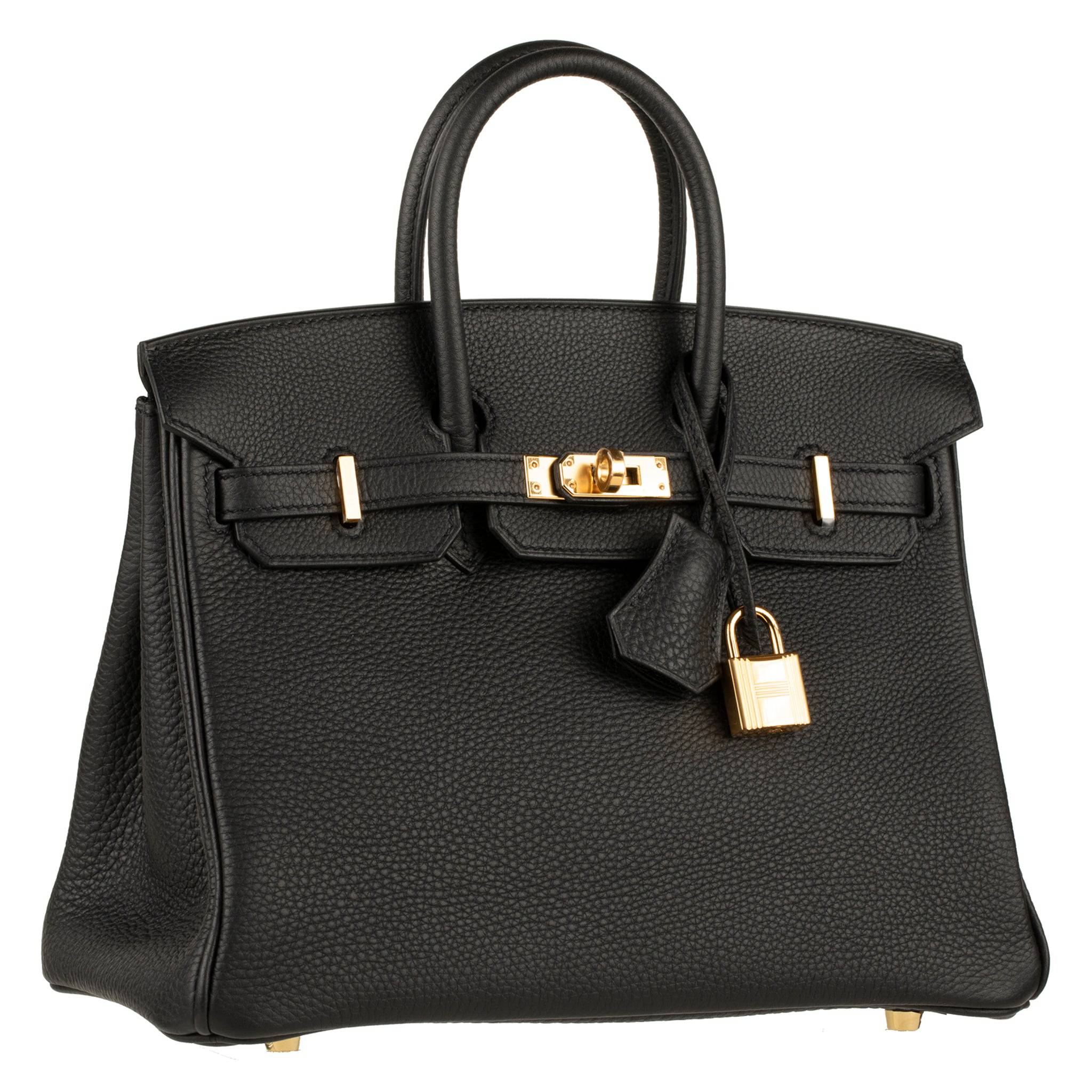 HERMES BIRKIN 25CM BLACK TOGO LEATHER GOLD HARDWARE - On Repeat