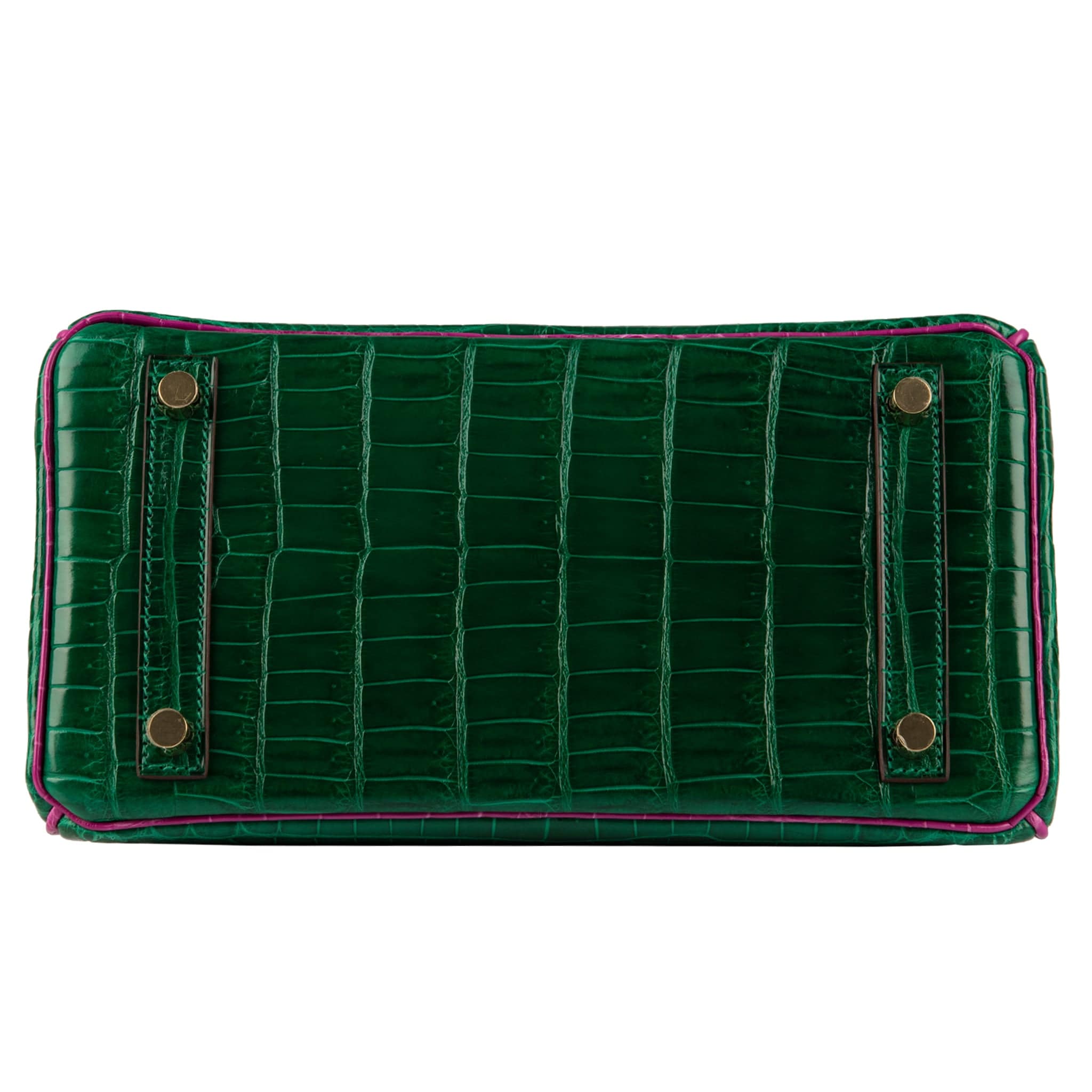 HERMES BIRKIN 25CM SPECIAL ORDER EMERALD & ROSE SHEHERAZADE NILOTICUS CROCODILE GOLD HARDWARE - On Repeat