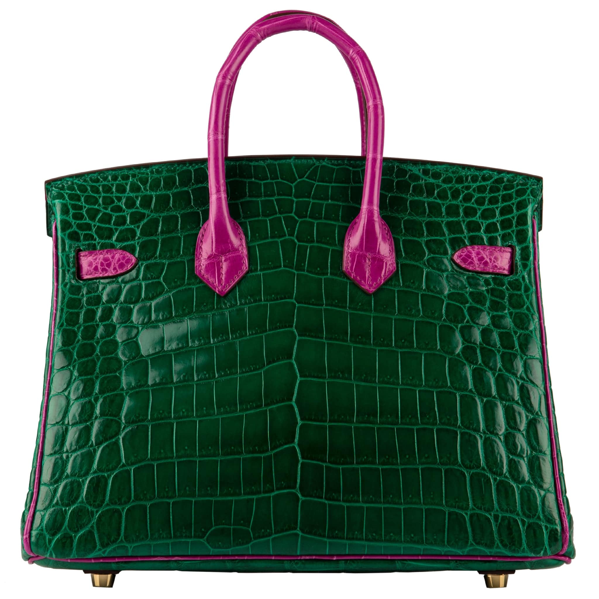 HERMES BIRKIN 25CM SPECIAL ORDER EMERALD & ROSE SHEHERAZADE NILOTICUS CROCODILE GOLD HARDWARE - On Repeat