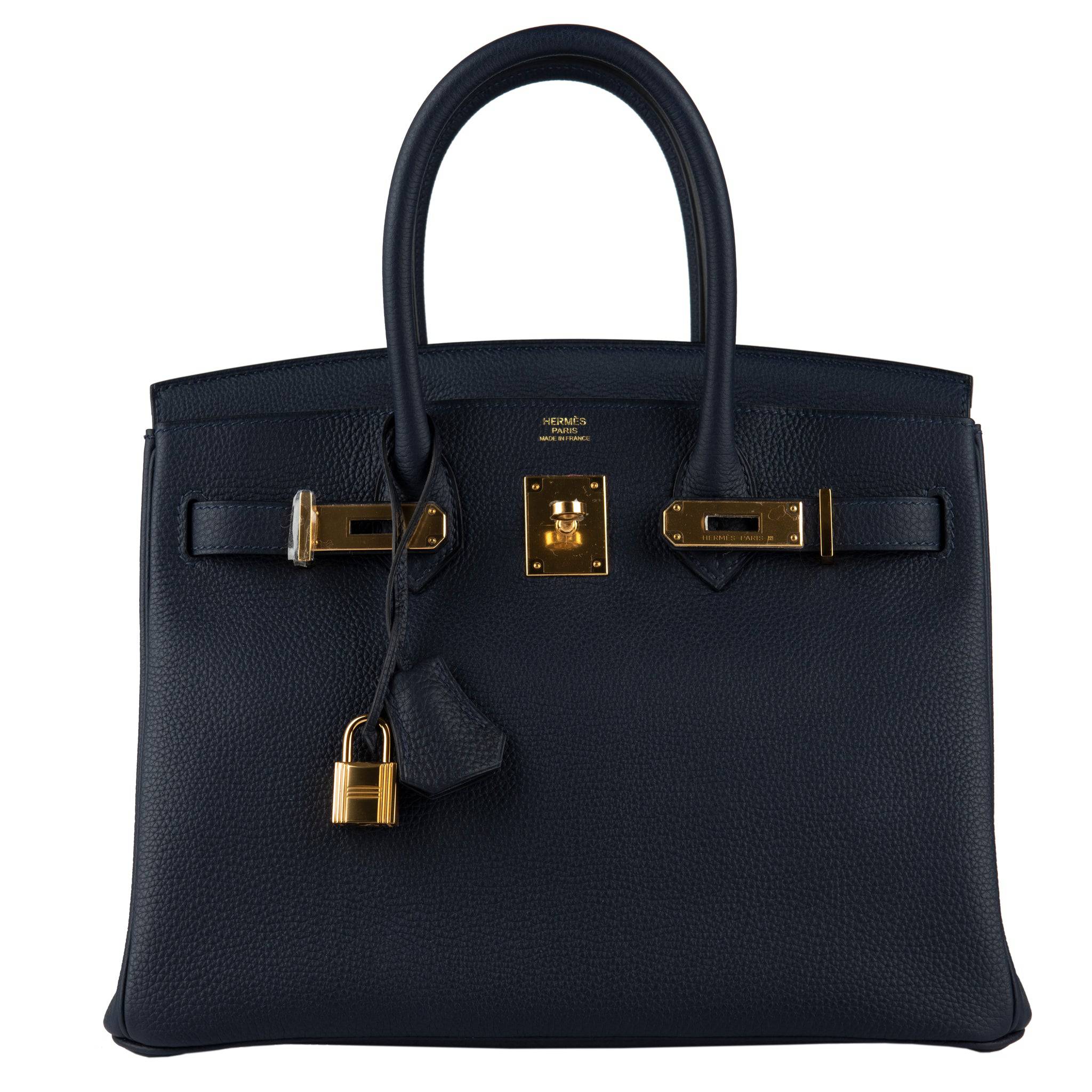 HERMES BIRKIN 30CM BLUE NUIT TOGO LEATHER GOLD HARDWARE - On Repeat
