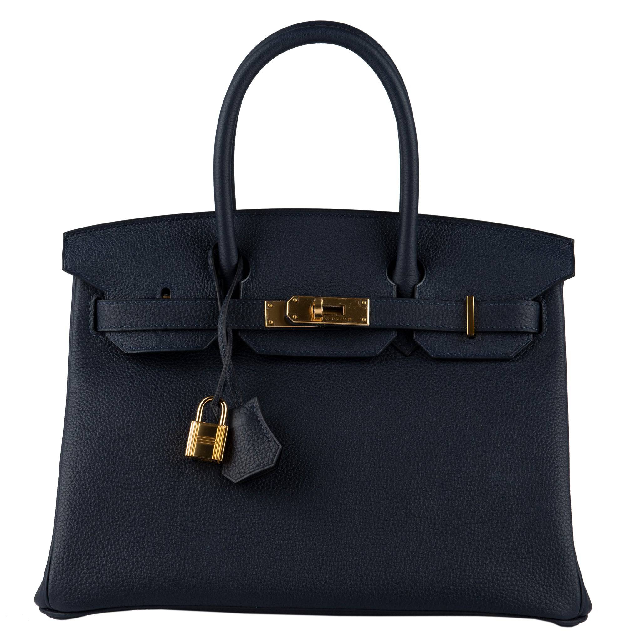 HERMES BIRKIN 30CM BLUE NUIT TOGO LEATHER GOLD HARDWARE - On Repeat