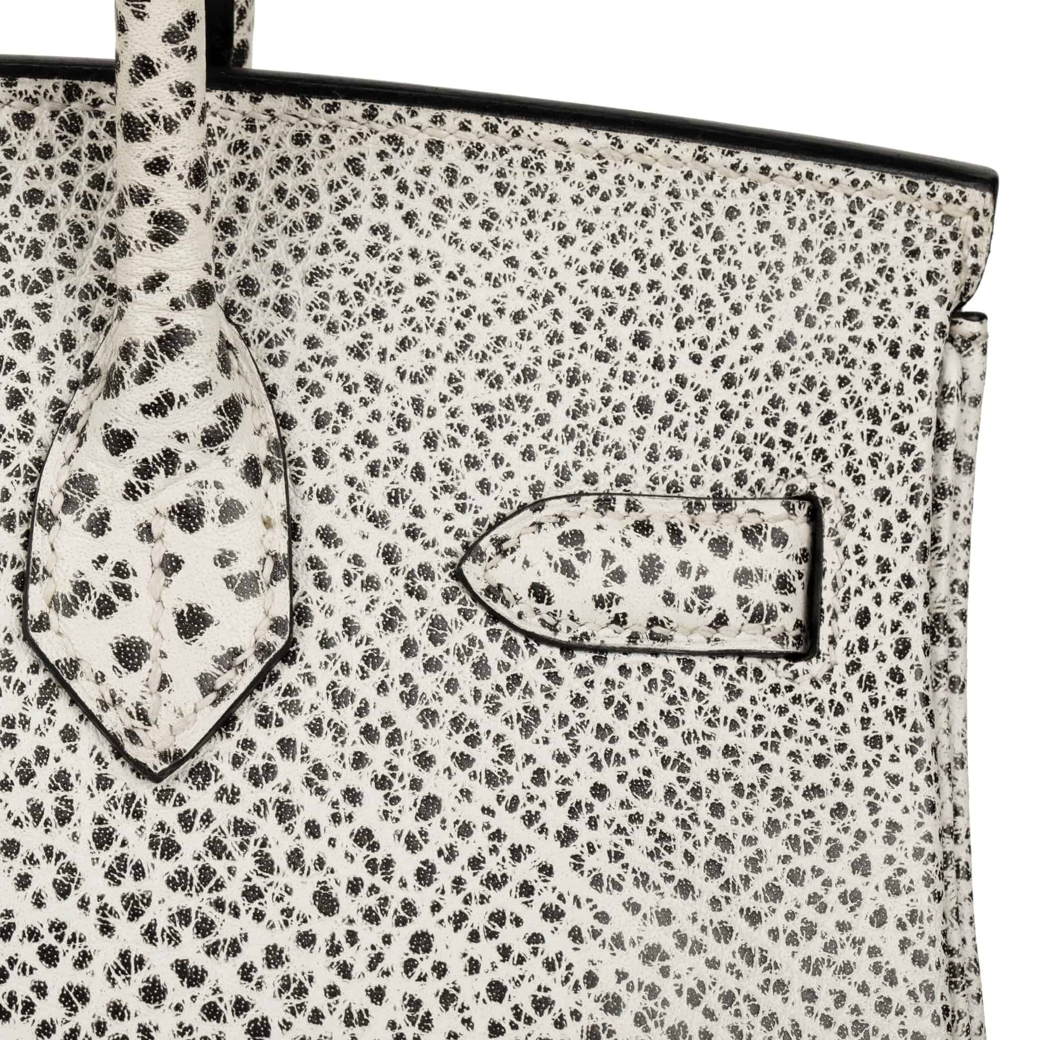 HERMES BIRKIN 30CM DALMATIAN BUFFALO LEATHER PALLADIUM HARDWARE - On Repeat