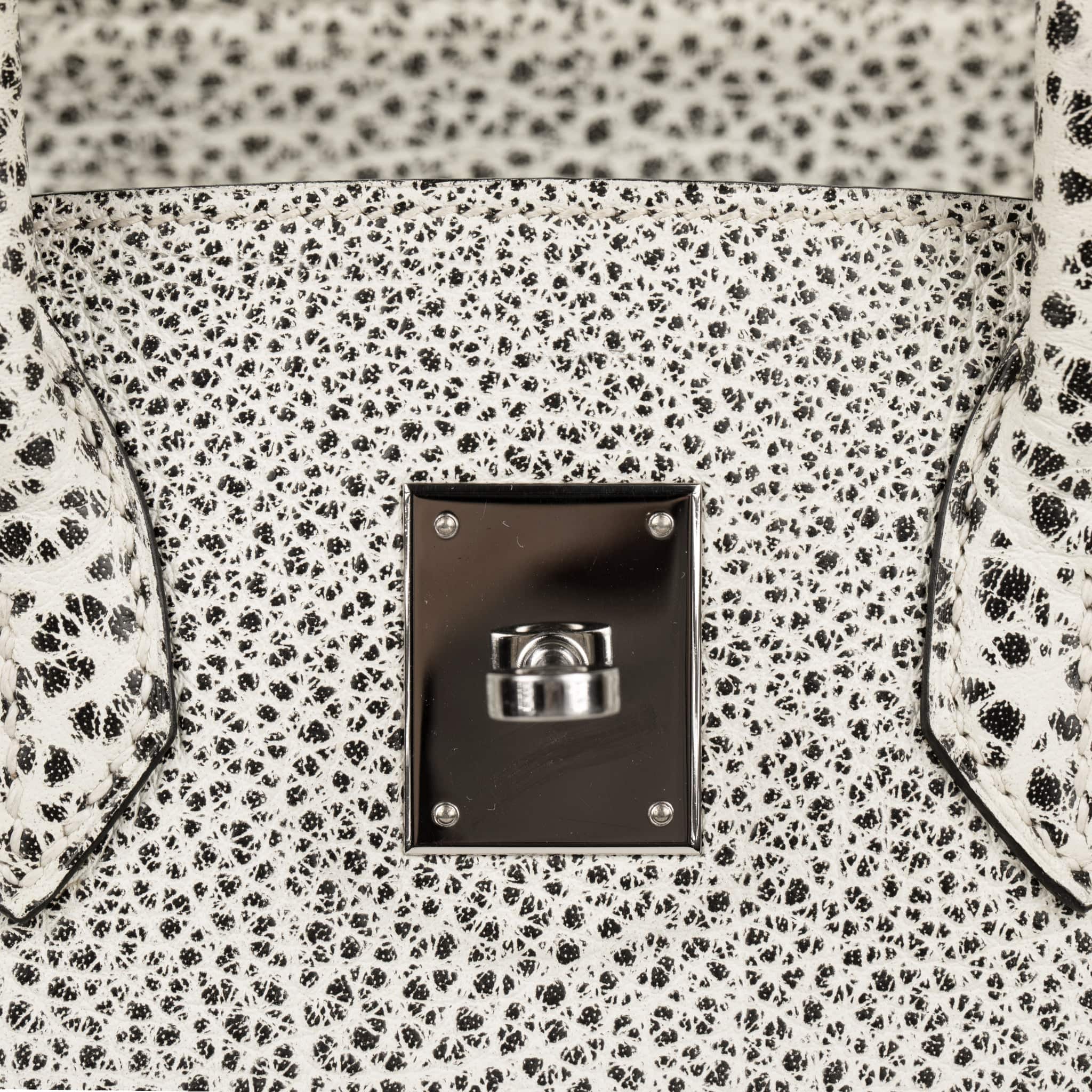 HERMES BIRKIN 30CM DALMATIAN BUFFALO LEATHER PALLADIUM HARDWARE - On Repeat