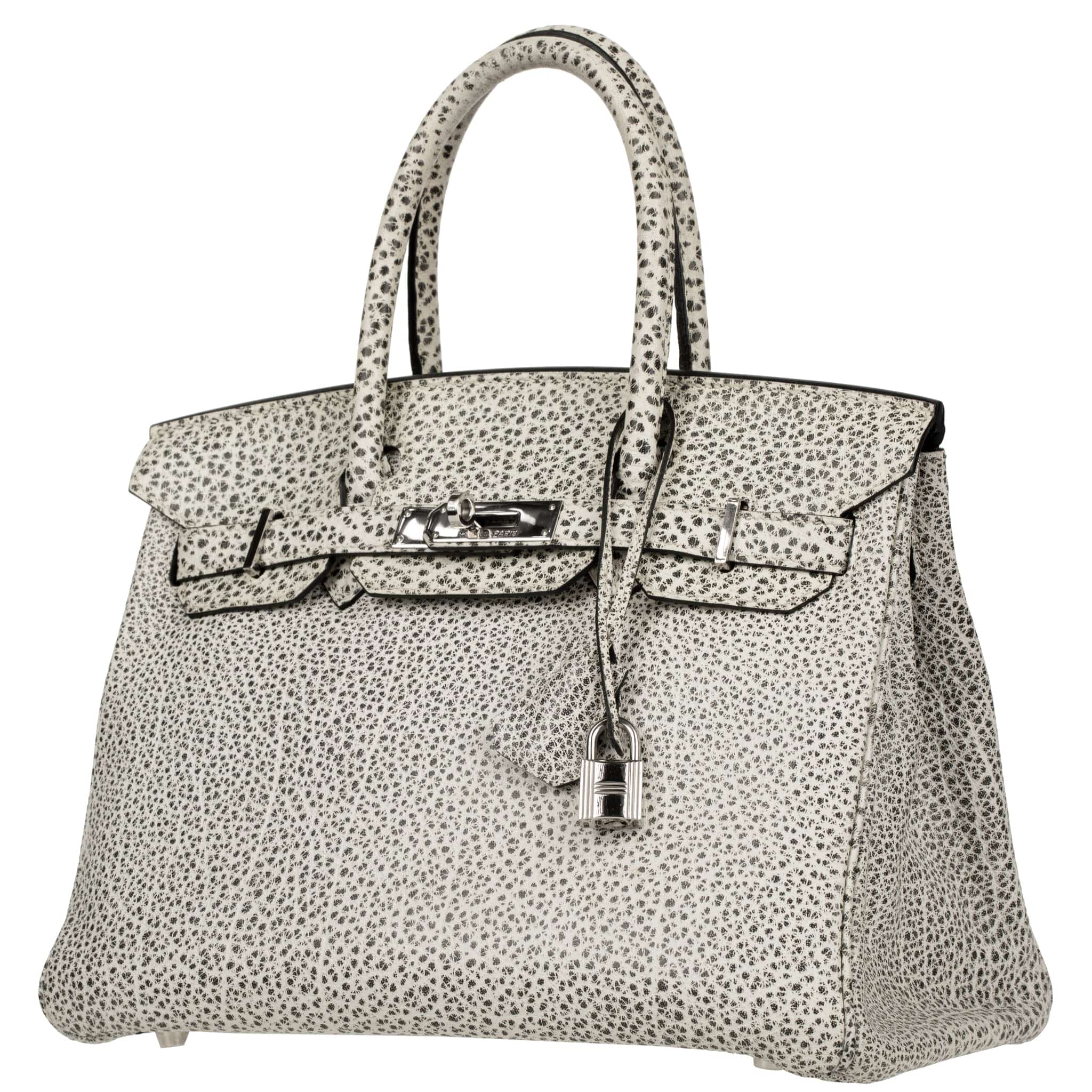 HERMES BIRKIN 30CM DALMATIAN BUFFALO LEATHER PALLADIUM HARDWARE - On Repeat