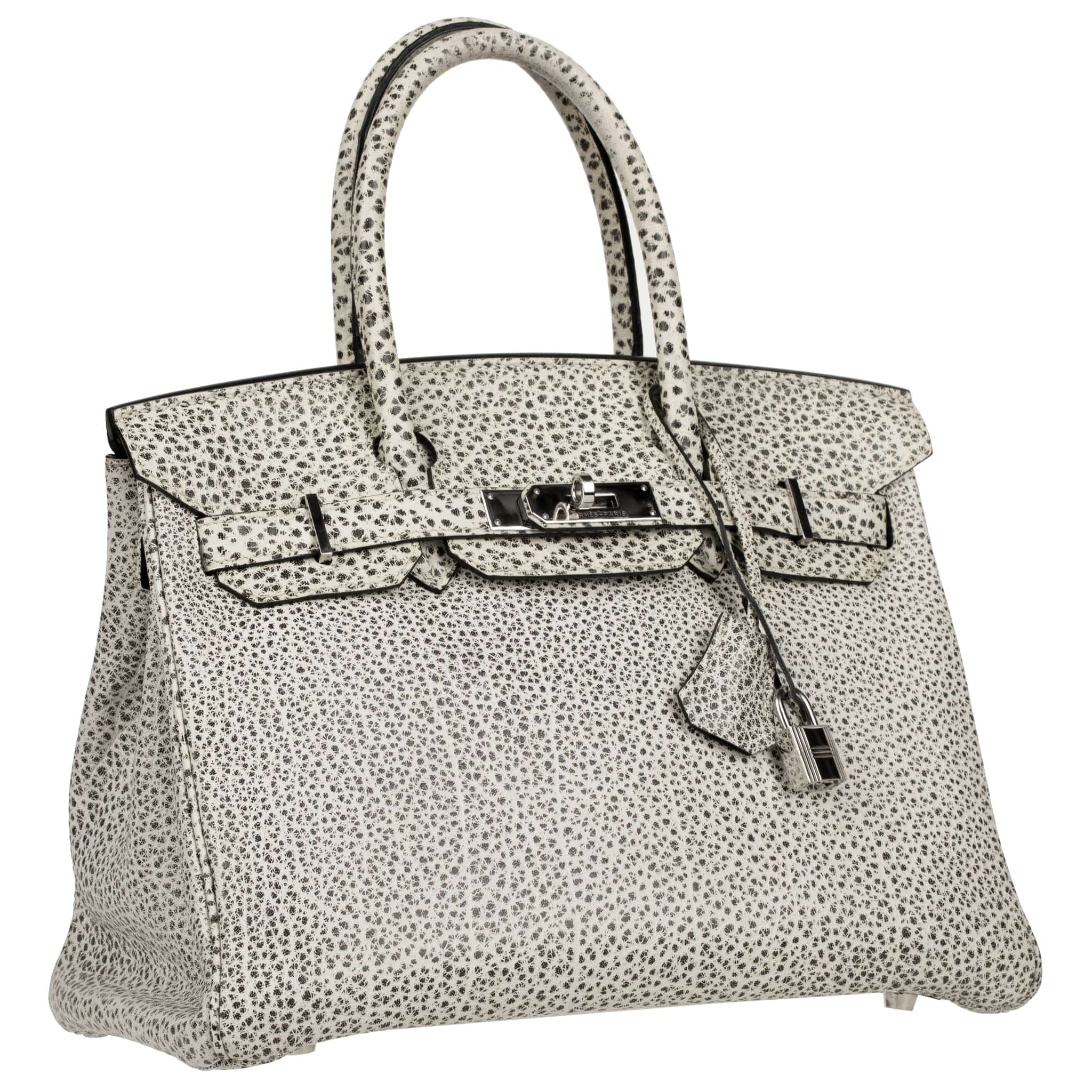 HERMES BIRKIN 30CM DALMATIAN BUFFALO LEATHER PALLADIUM HARDWARE - On Repeat
