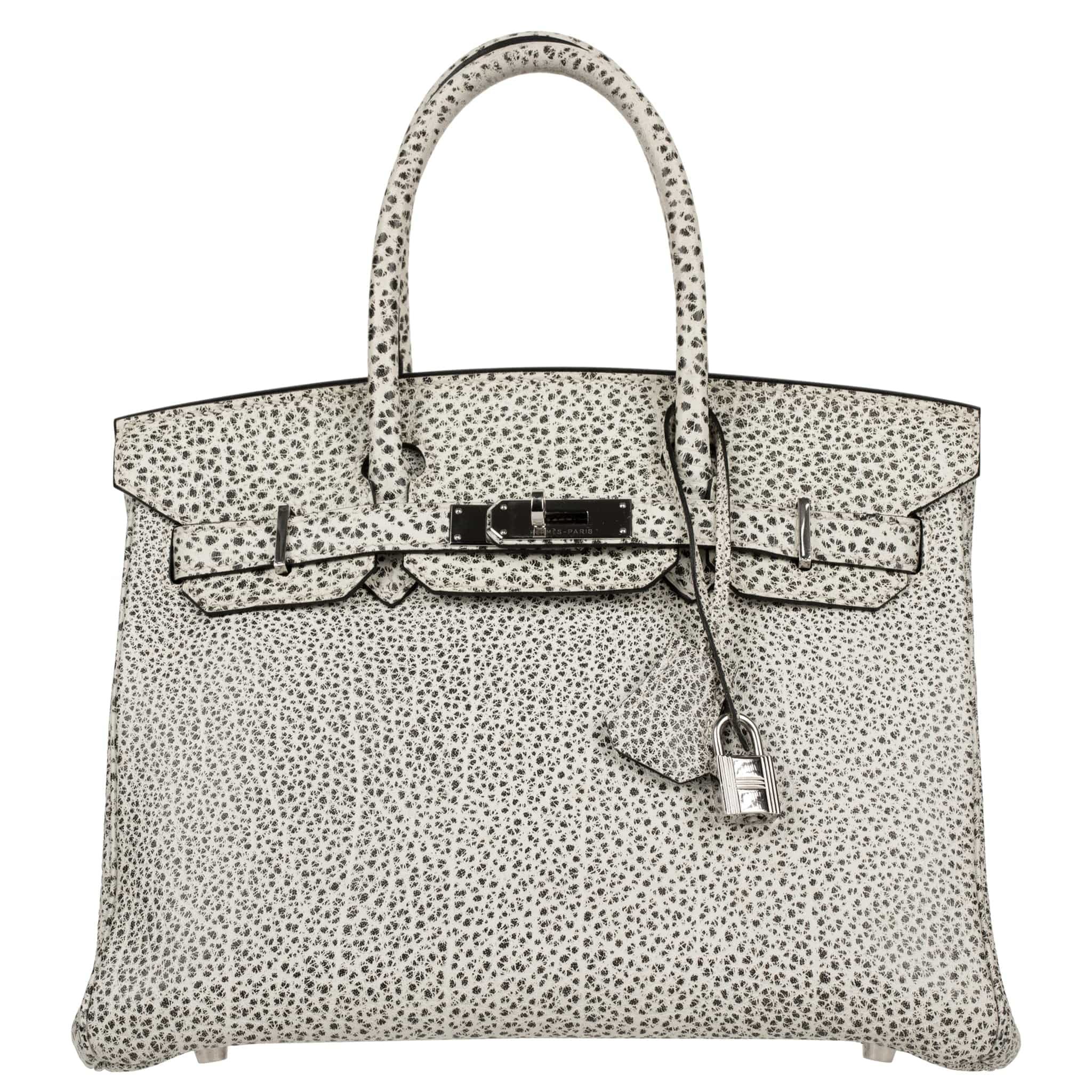 HERMES BIRKIN 30CM DALMATIAN BUFFALO LEATHER PALLADIUM HARDWARE - On Repeat