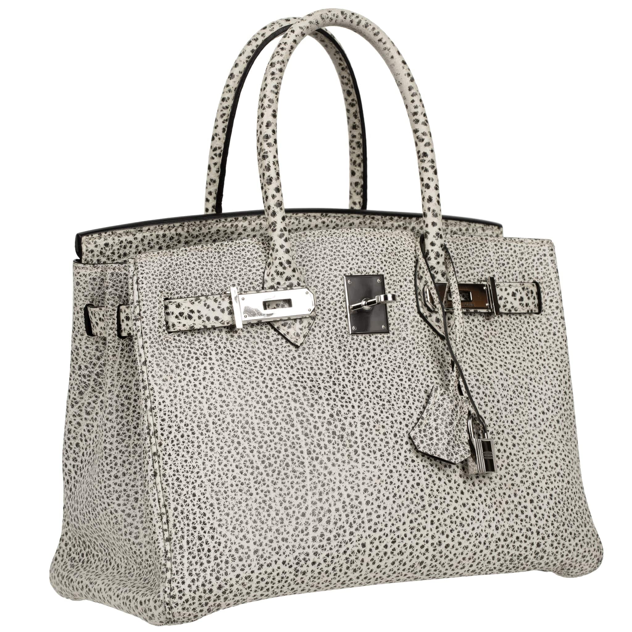 HERMES BIRKIN 30CM DALMATIAN BUFFALO LEATHER PALLADIUM HARDWARE - On Repeat