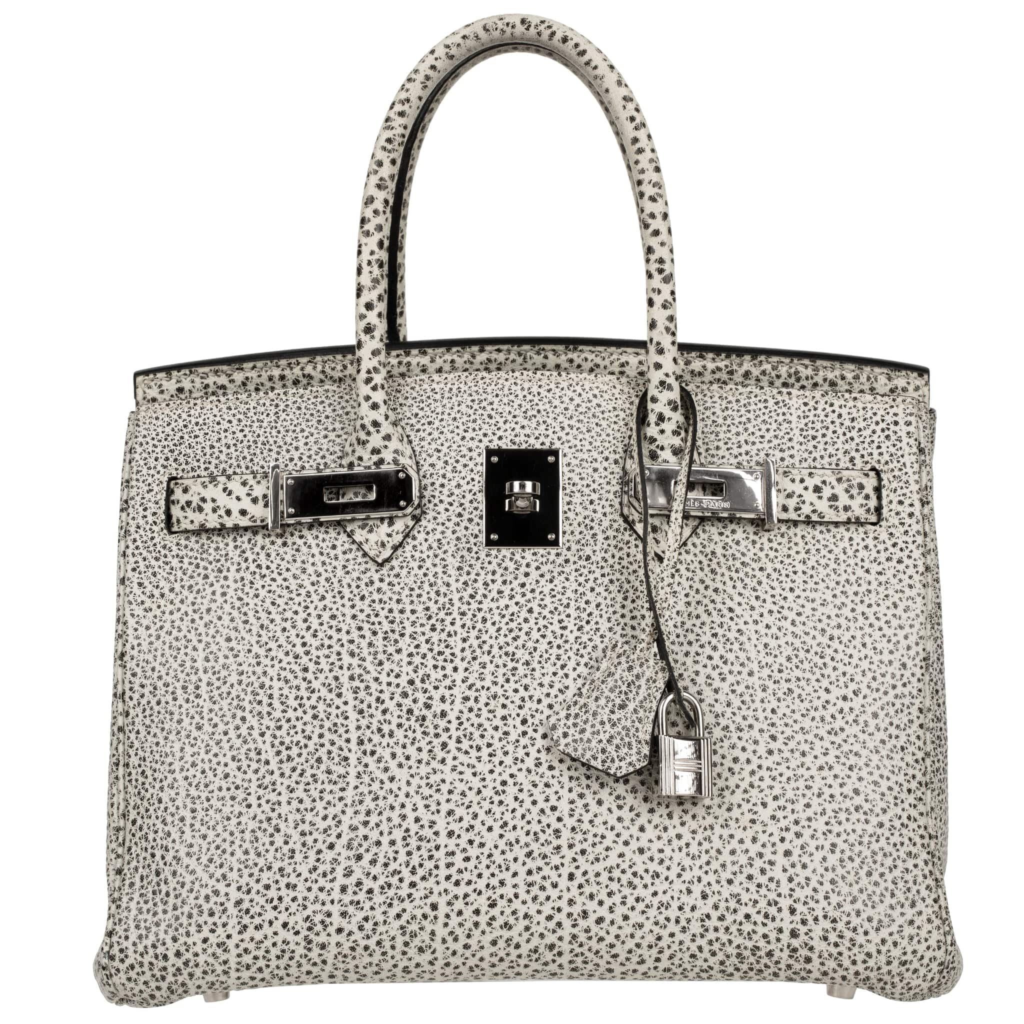 HERMES BIRKIN 30CM DALMATIAN BUFFALO LEATHER PALLADIUM HARDWARE - On Repeat
