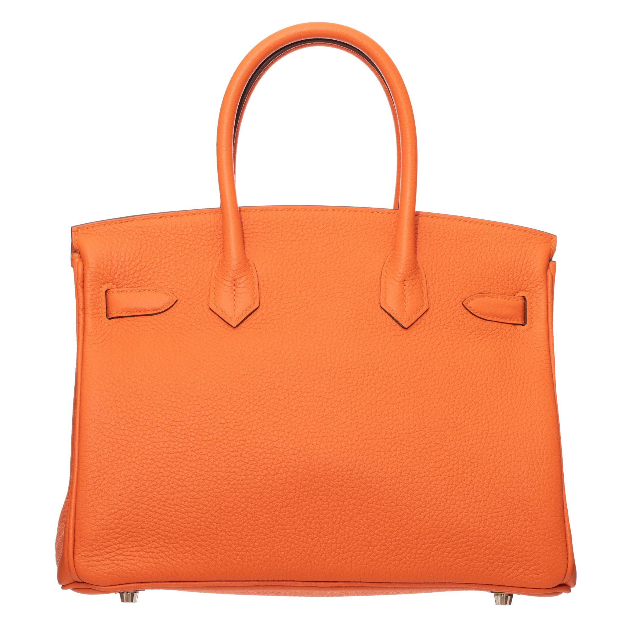 HERMES BIRKIN 30CM FEU TOGO LEATHER PALLADIUM HARDWARE - On Repeat
