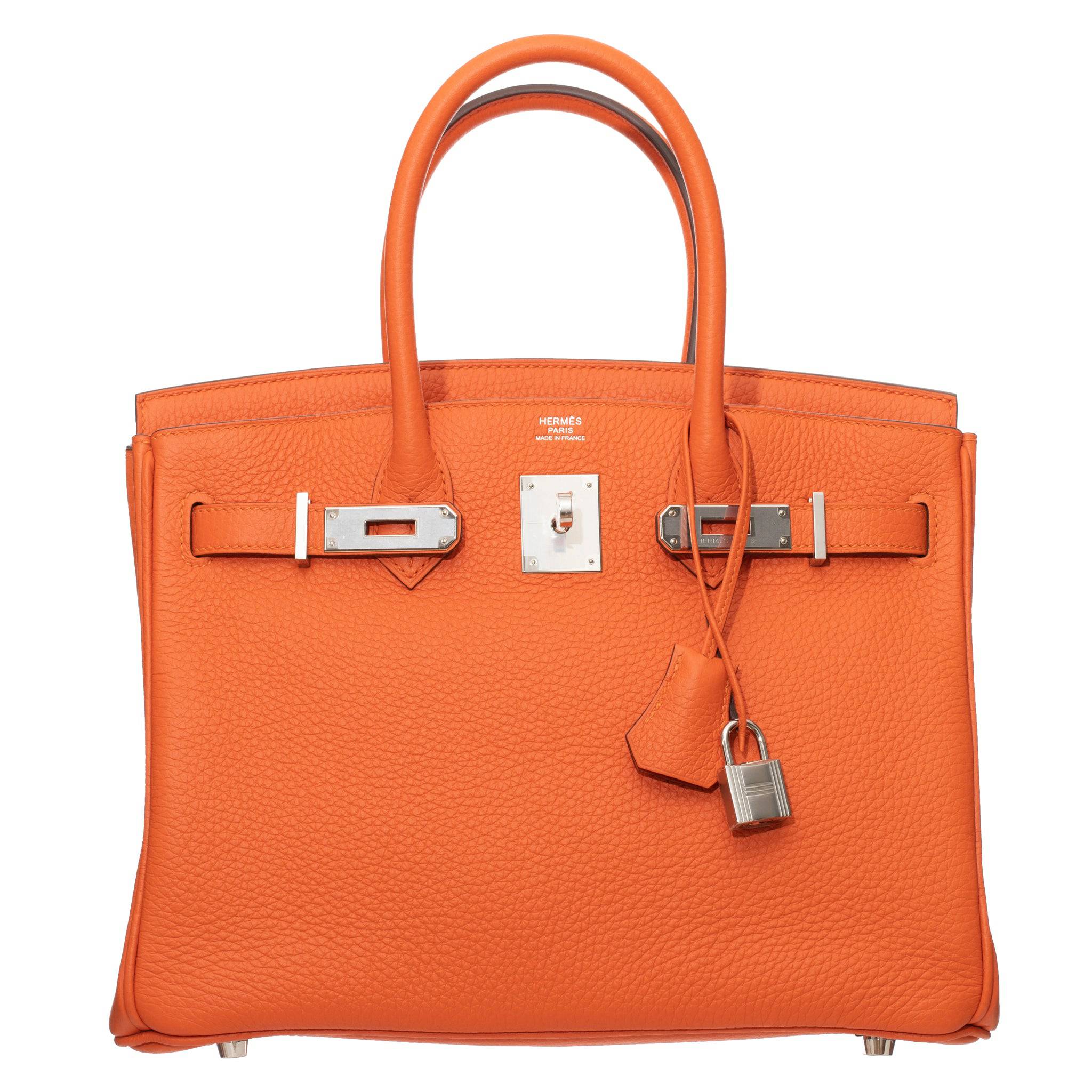 HERMES BIRKIN 30CM FEU TOGO LEATHER PALLADIUM HARDWARE - On Repeat
