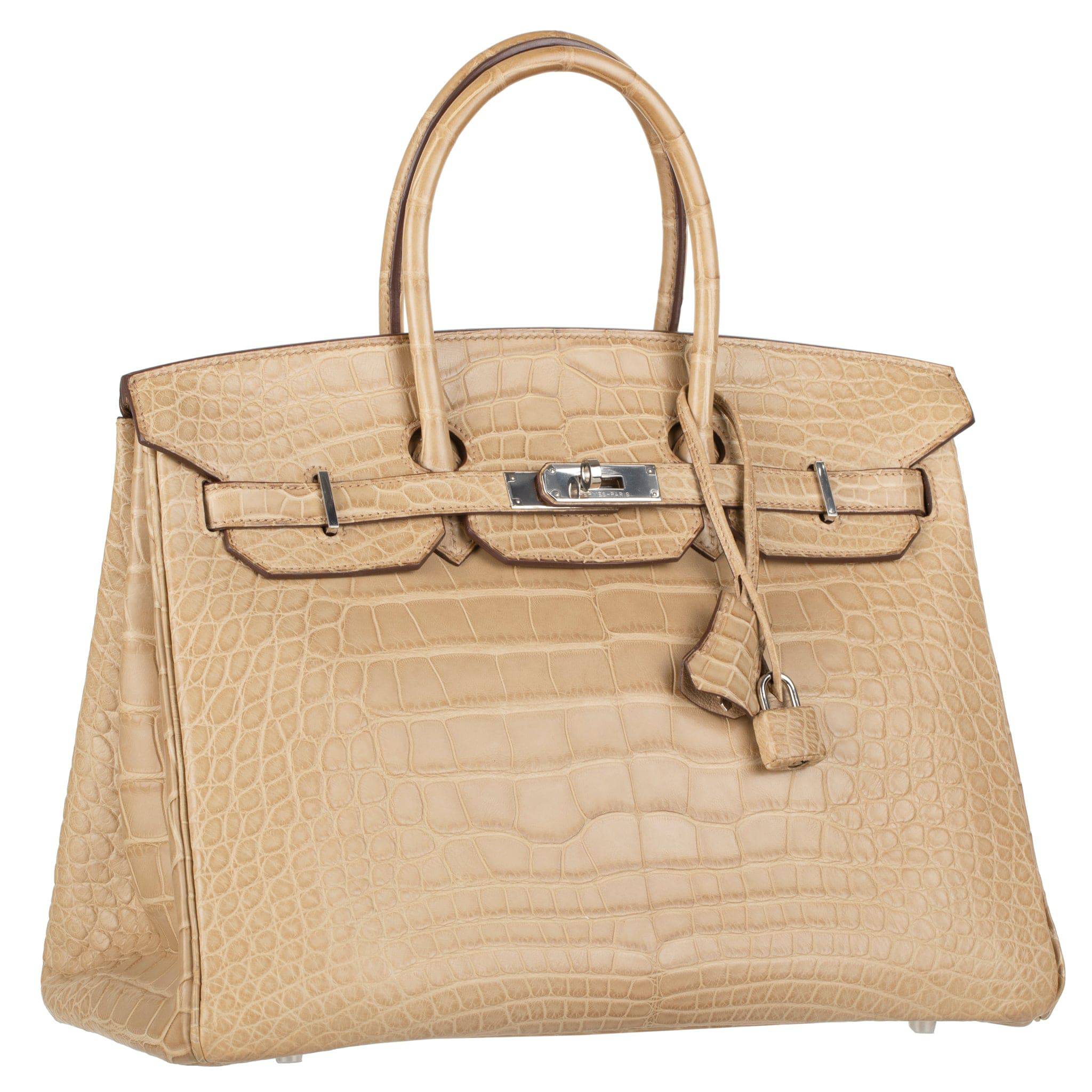 HERMES BIRKIN 35CM POUSSIERE MATTE ALLIGATOR PALLADIUM HARDWARE - On Repeat