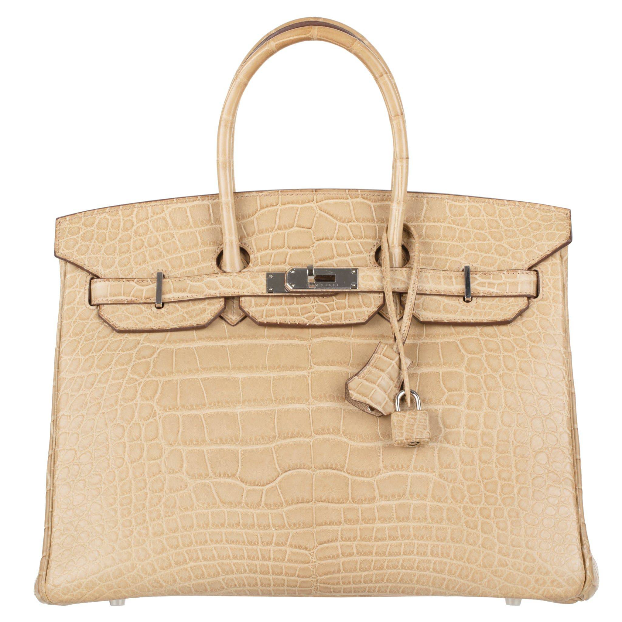 HERMES BIRKIN 35CM POUSSIERE MATTE ALLIGATOR PALLADIUM HARDWARE - On Repeat