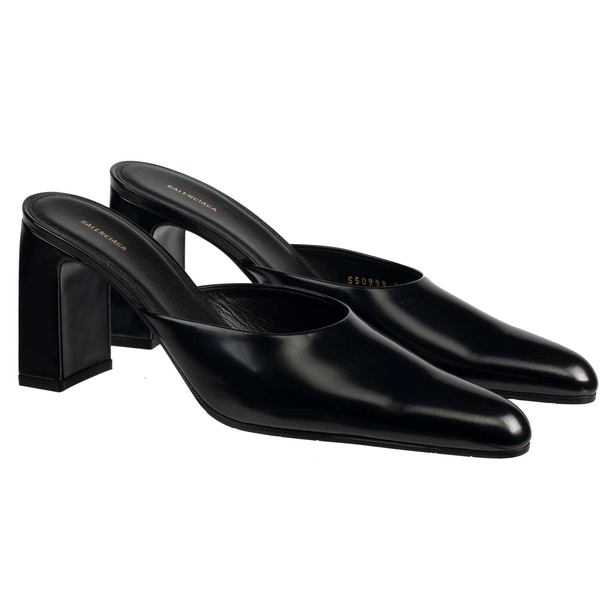 BALENCIAGA BLACK MULES 39.5 FR - On Repeat