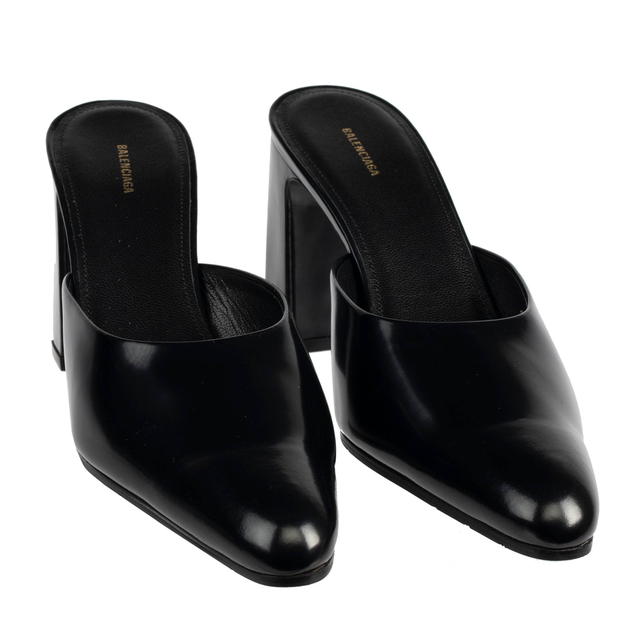 BALENCIAGA BLACK MULES 39.5 FR - On Repeat