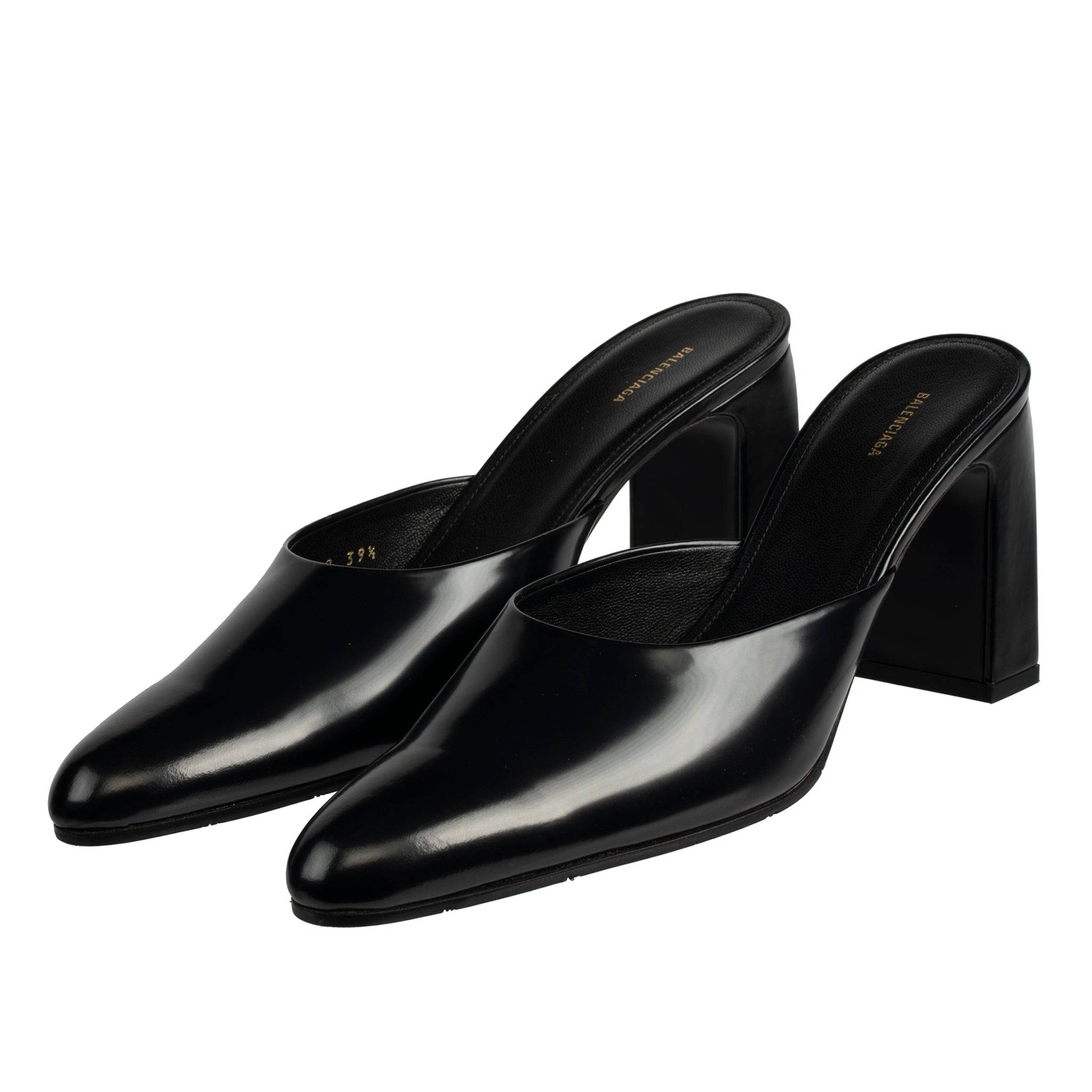 BALENCIAGA BLACK MULES 39.5 FR - On Repeat