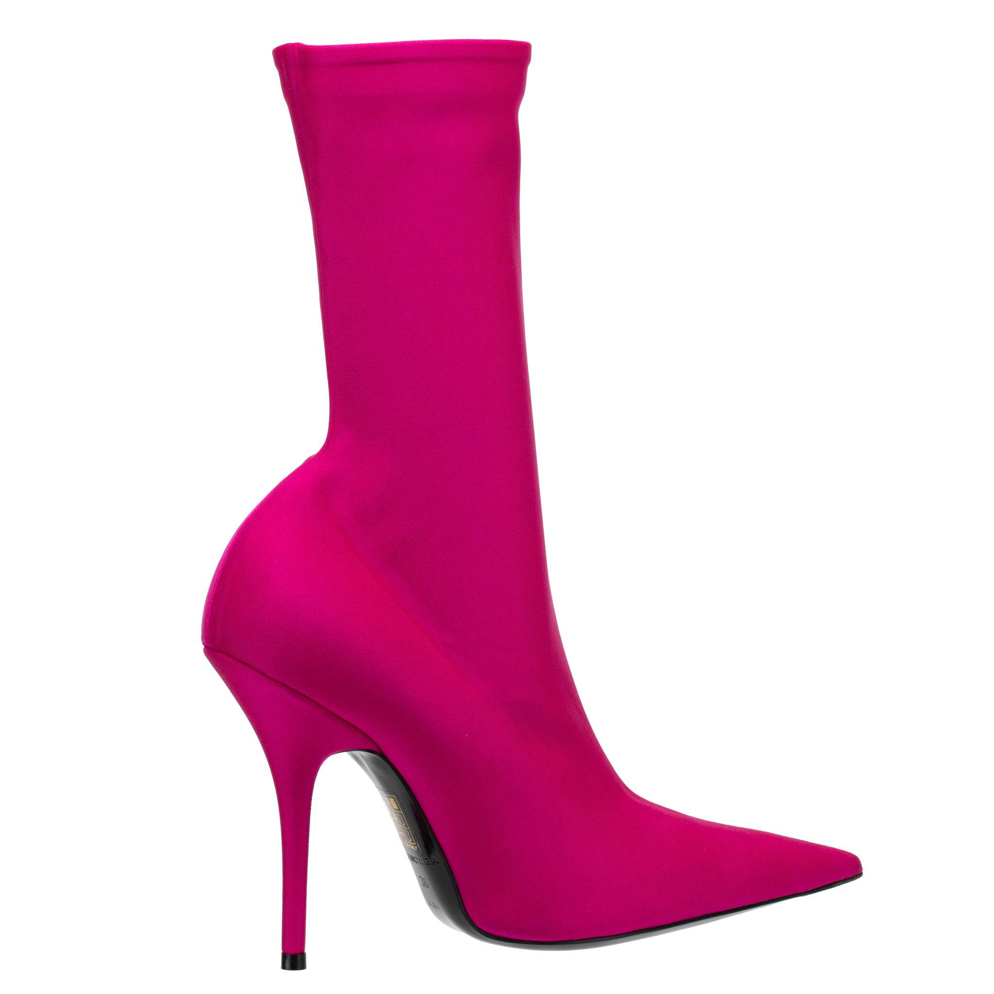 BALENCIAGA STRETCH KNIT KNIFE BOOT ROSE FUCHSIA 38 FR - On Repeat