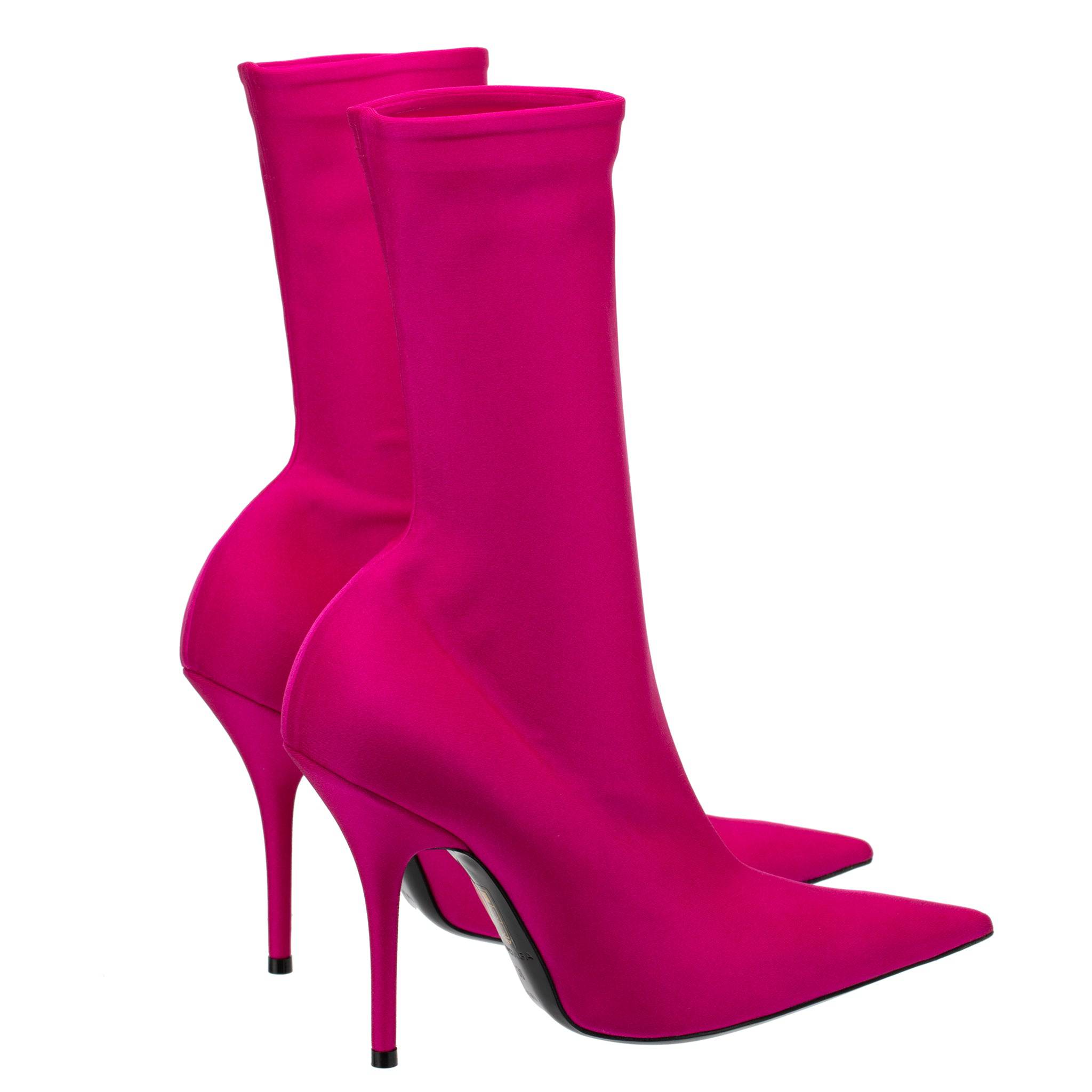 BALENCIAGA STRETCH KNIT KNIFE BOOT ROSE FUCHSIA 38 FR - On Repeat