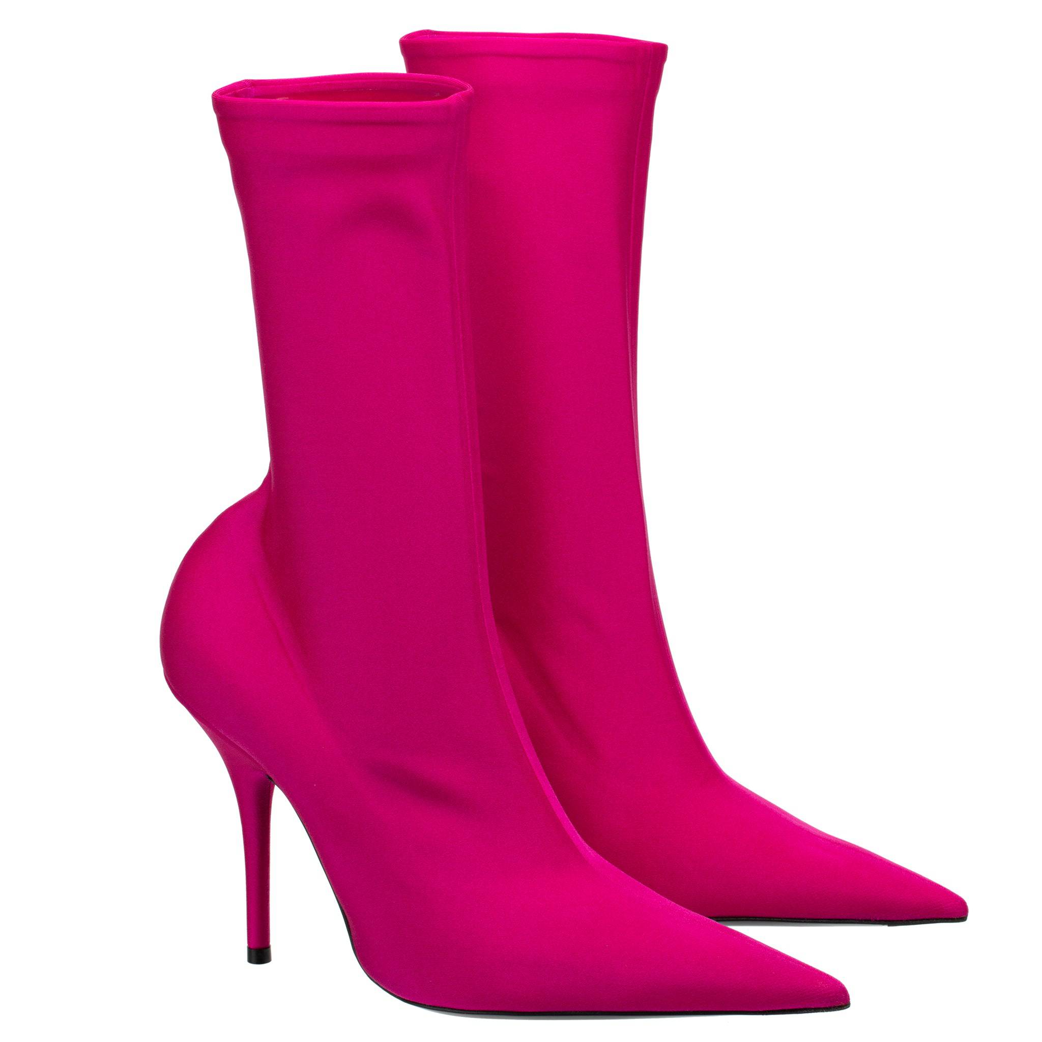 BALENCIAGA STRETCH KNIT KNIFE BOOT ROSE FUCHSIA 38 FR - On Repeat