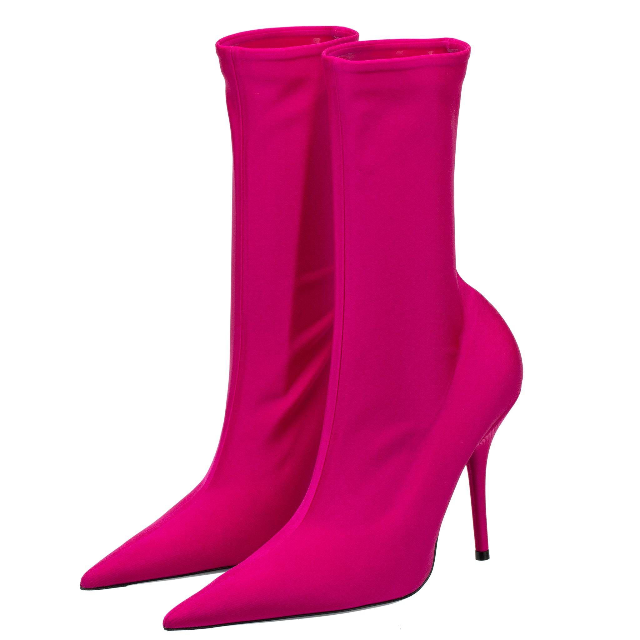 BALENCIAGA STRETCH KNIT KNIFE BOOT ROSE FUCHSIA 38 FR - On Repeat
