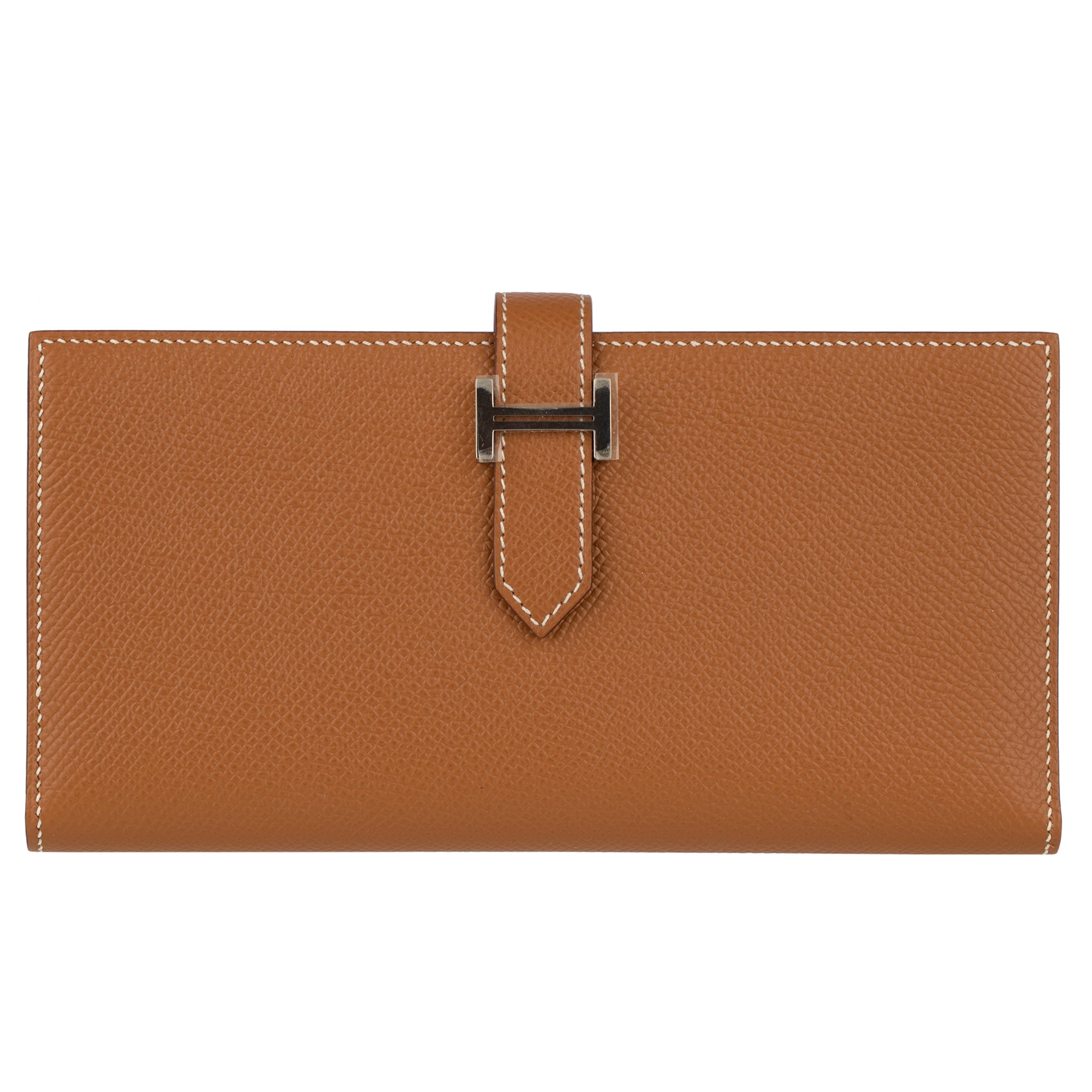 Hermes Bearn Wallet Long Gold Epsom Leather Palladium Hardware