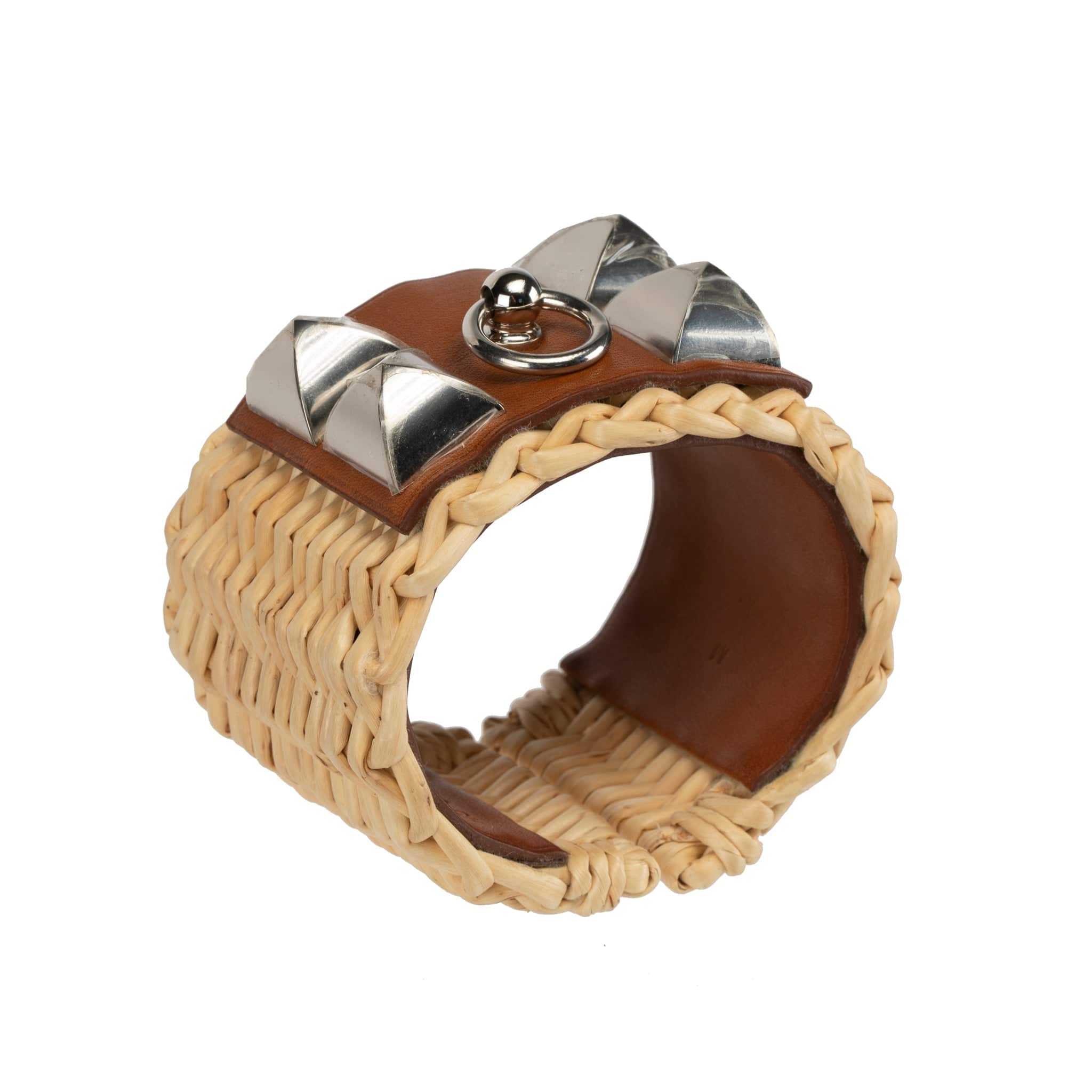 HERMES COLLIER DE CHIEN WICKER & BARENIA LEATHER PALLADIUM HARDWARE - On Repeat