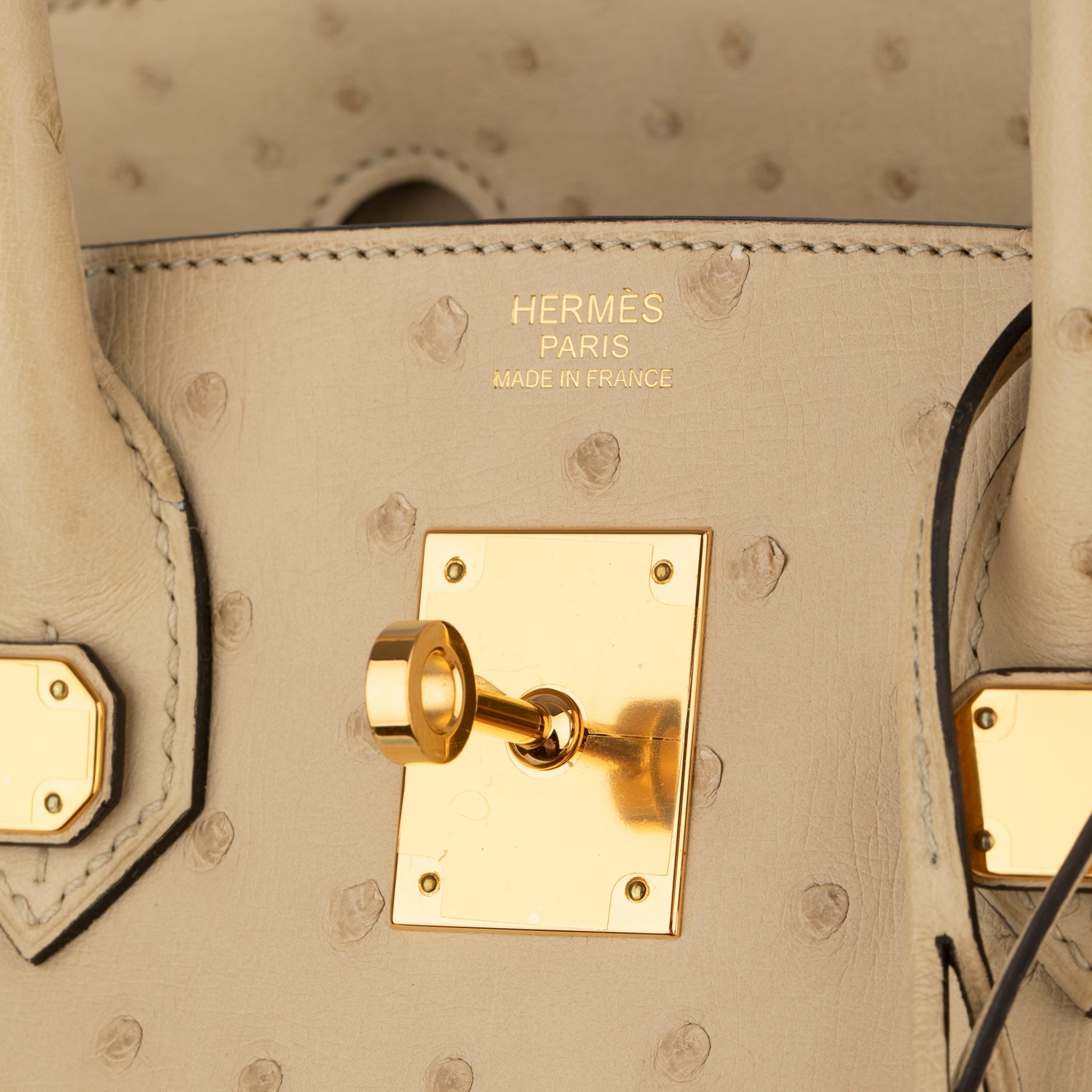 HERMES 30CM BIRKIN PARCHEMIN OSTRICH LEATHER GOLD HARDWARE - On Repeat