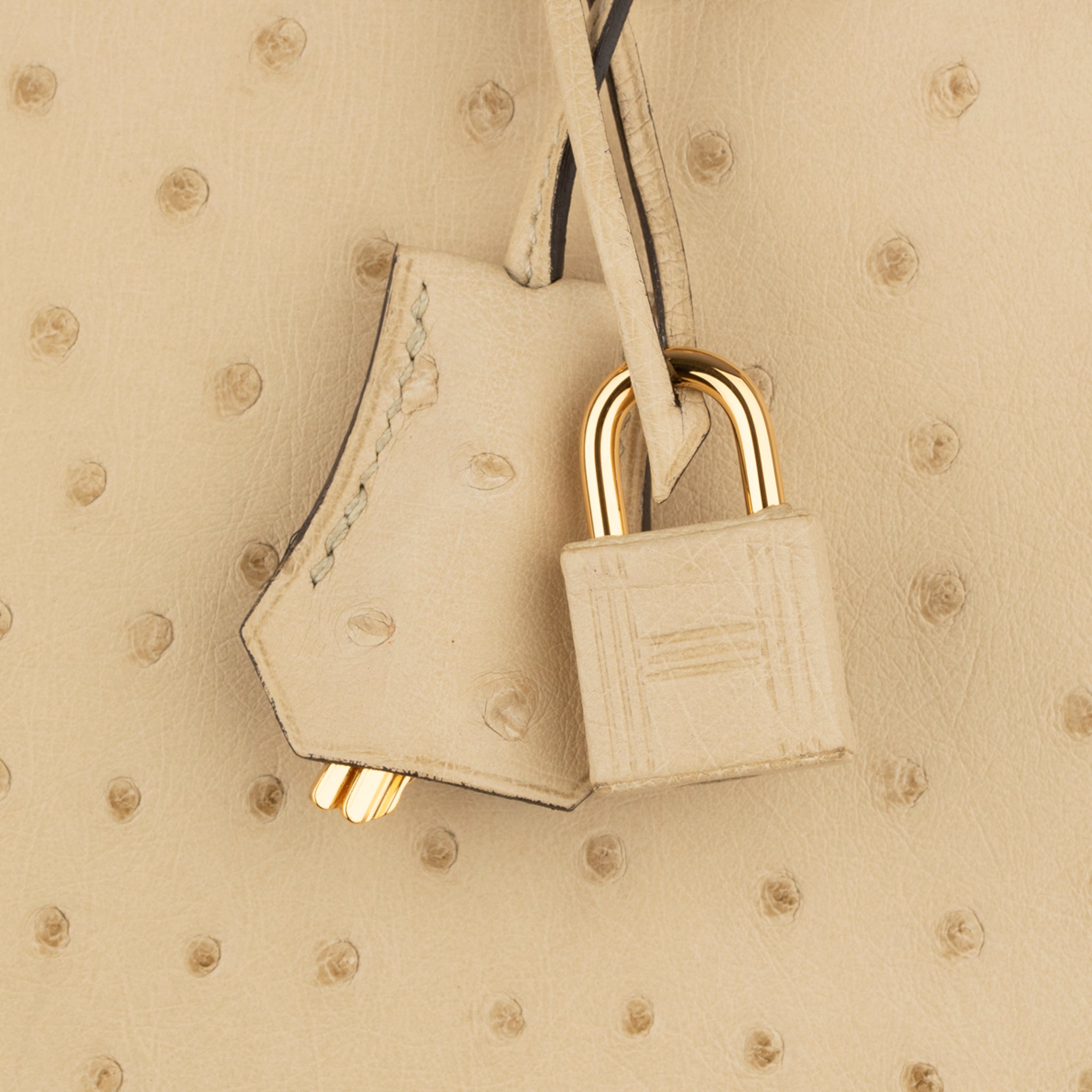 HERMES 30CM BIRKIN PARCHEMIN OSTRICH LEATHER GOLD HARDWARE - On Repeat