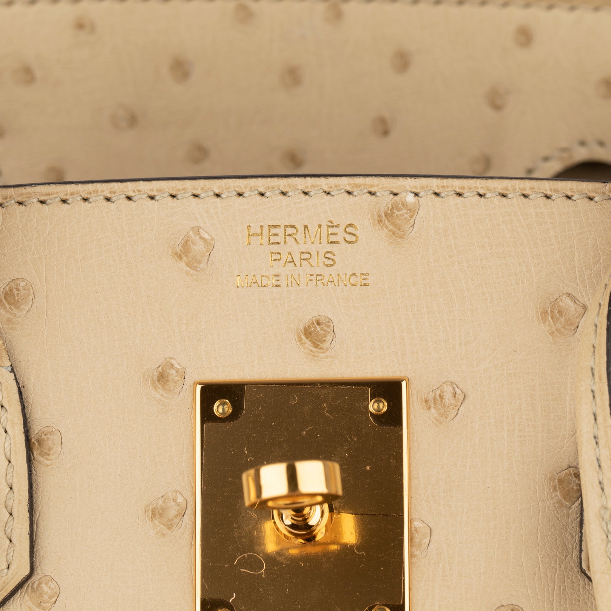 HERMES 30CM BIRKIN PARCHEMIN OSTRICH LEATHER GOLD HARDWARE - On Repeat