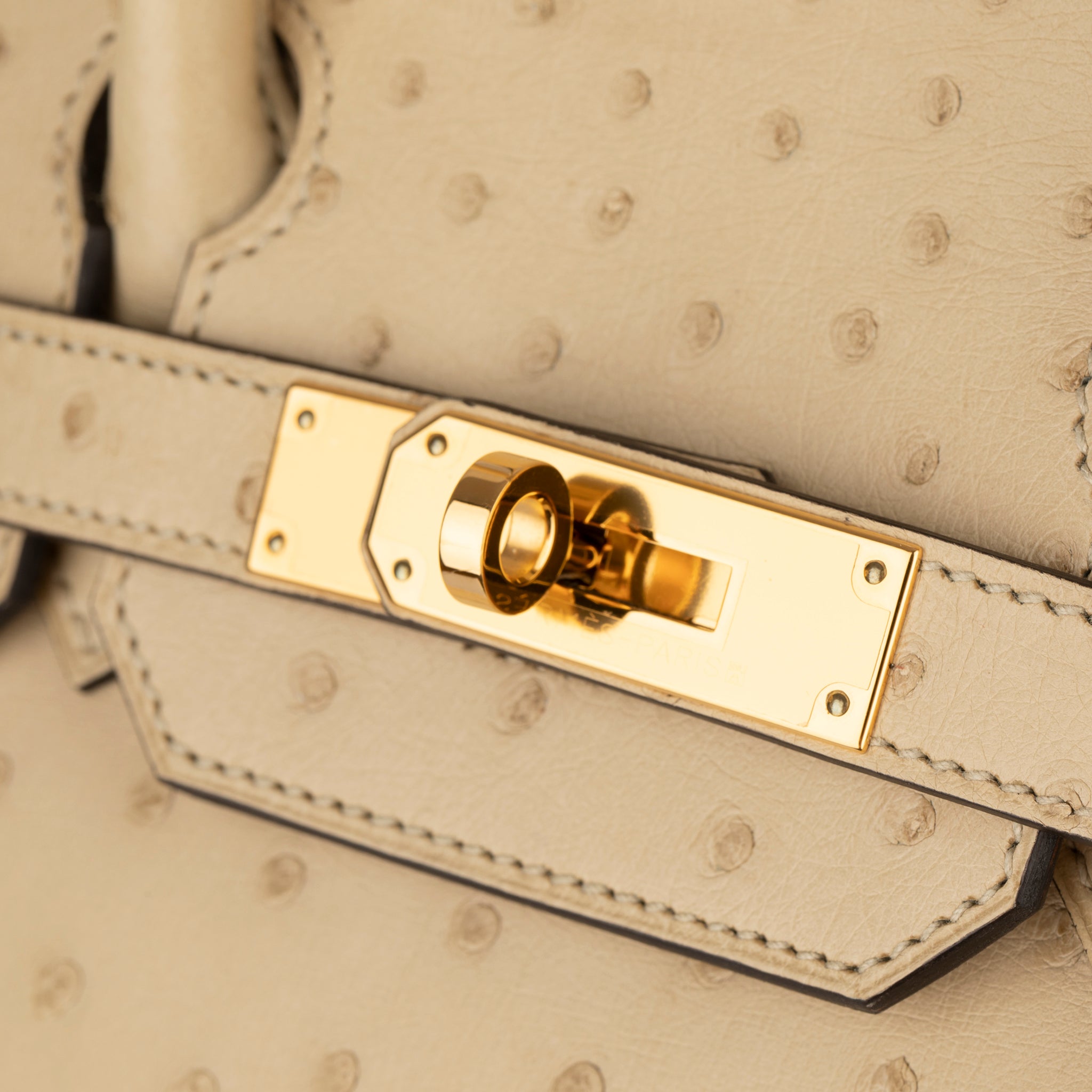 HERMES 30CM BIRKIN PARCHEMIN OSTRICH LEATHER GOLD HARDWARE - On Repeat